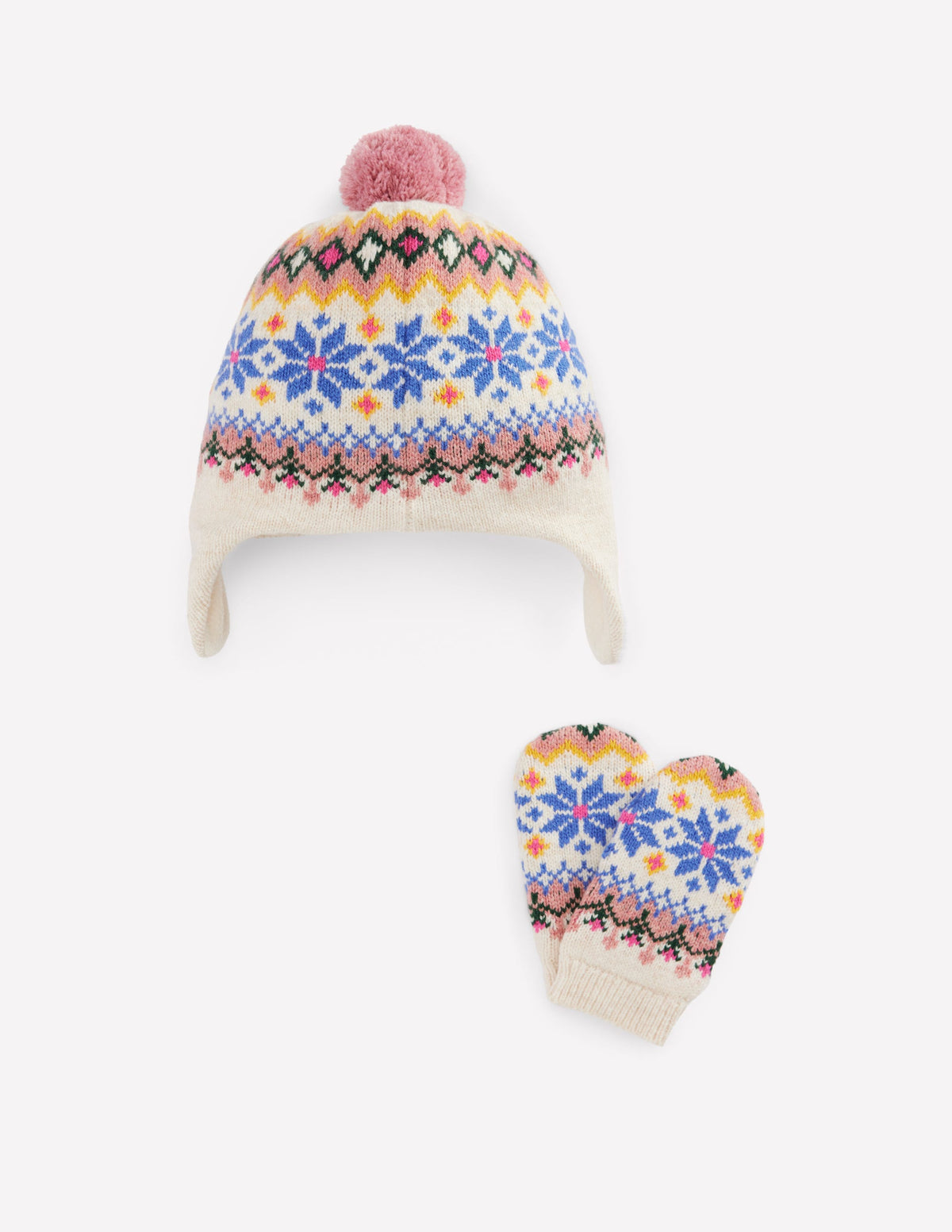 Baby Fair Isle Knitted Set-Oatmeal Marl-1