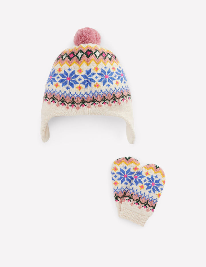 Baby Fair Isle Knitted Set-Oatmeal Marl