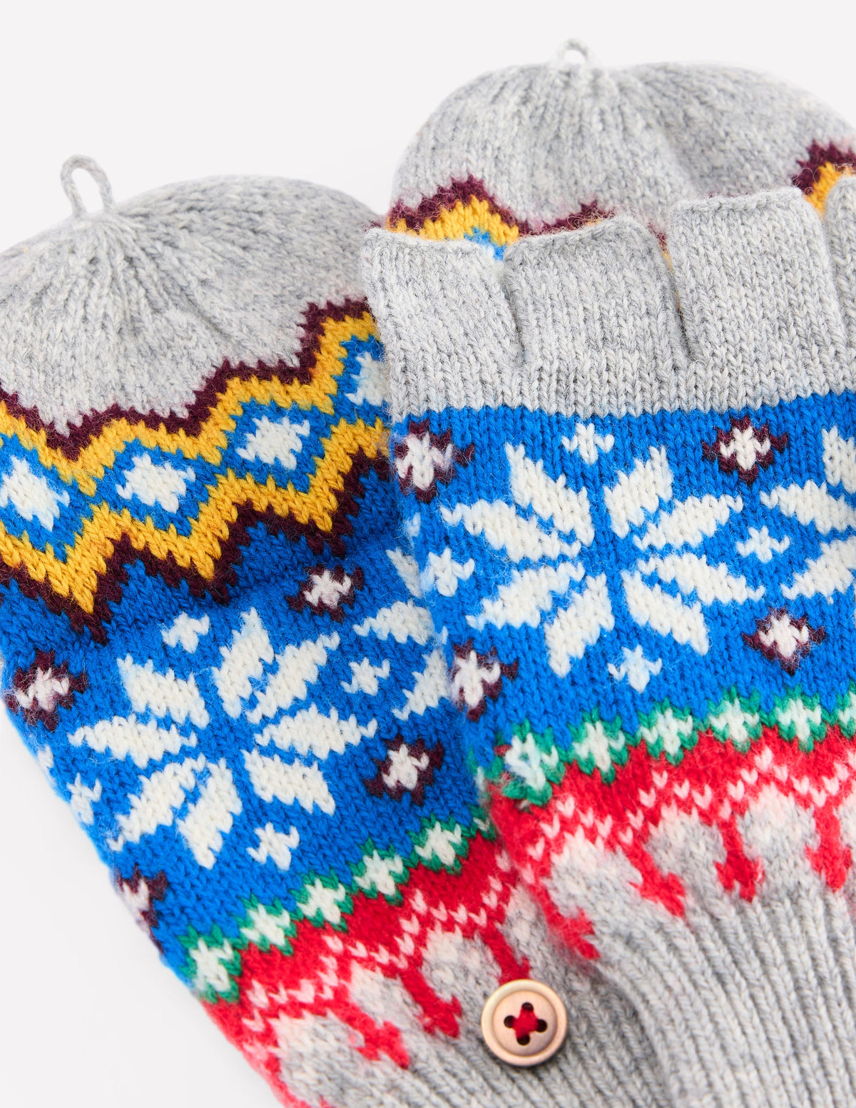 Fair Isle Mittens-Grey Marl - Image 2