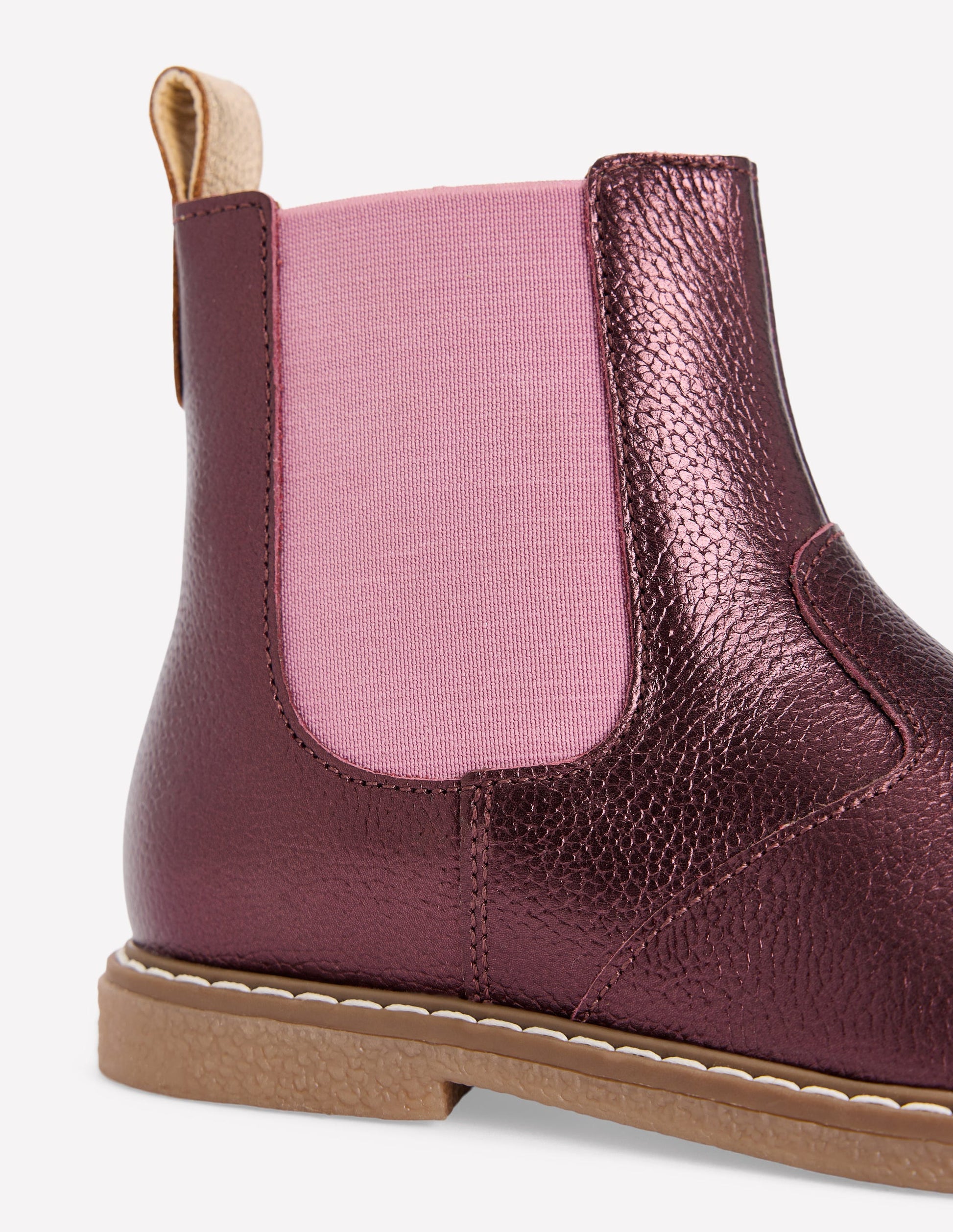 Leather Chelsea Boots-Metallic-3