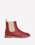 Leather Chelsea Boots-Crimson Red