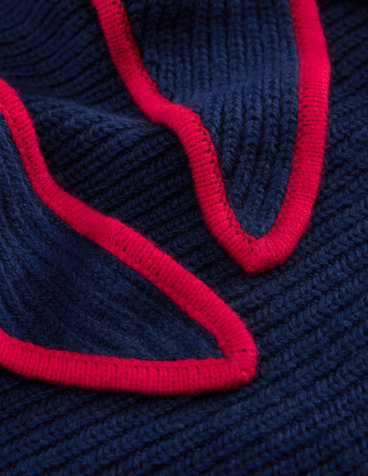 Triangle Knitted Scarf-Navy-2