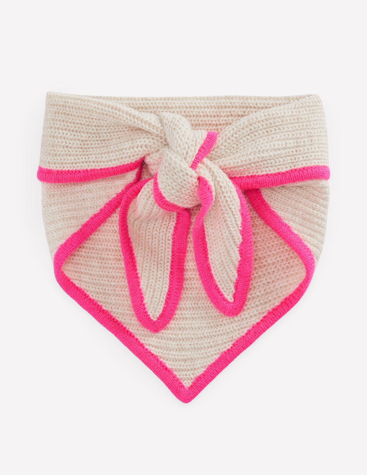 Triangle Knitted Scarf-Oatmeal Marl-1