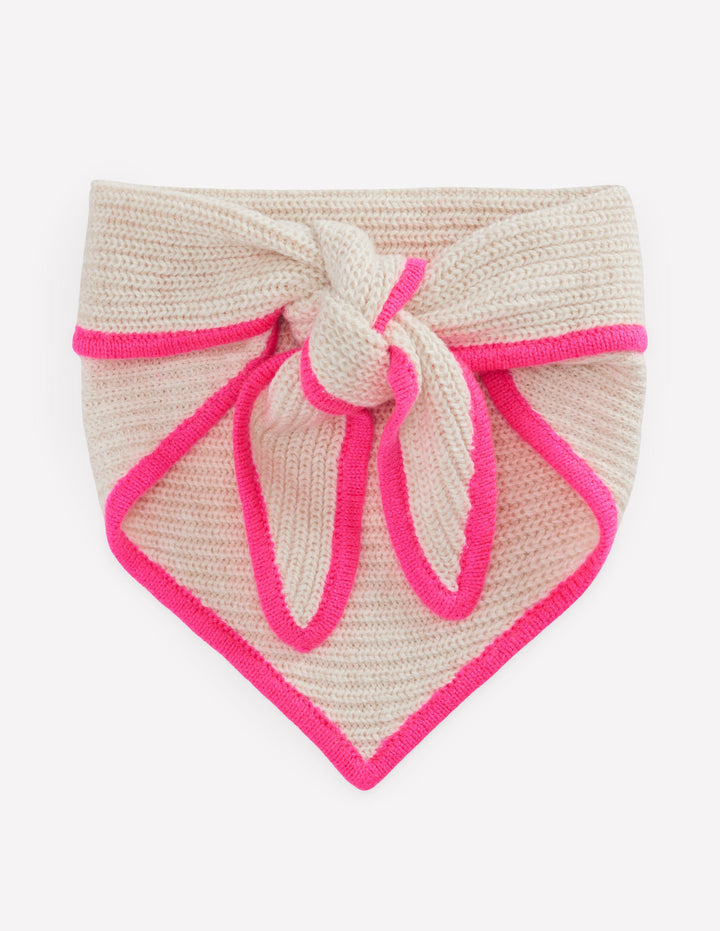 Triangle Knitted Scarf-Oatmeal Marl