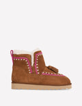 Embroidered Cosy Boots-Tan