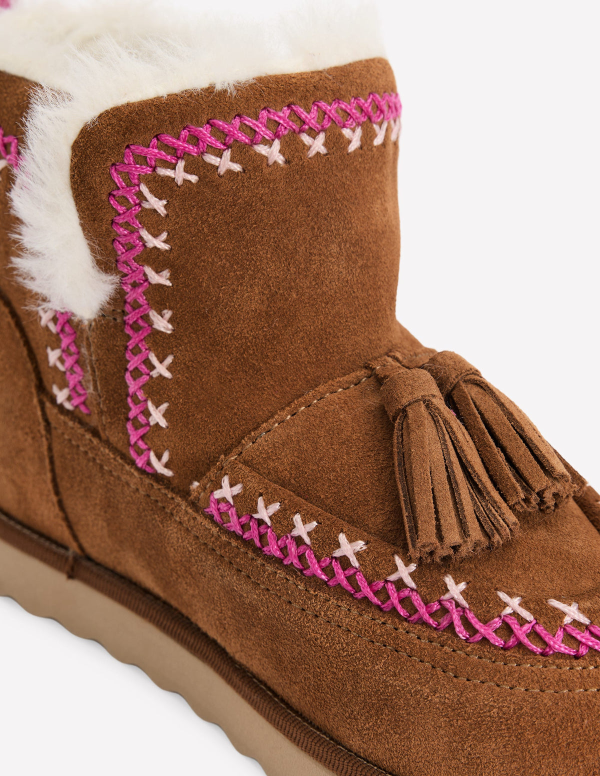 Embroidered Cosy Boots-Tan - Image 3