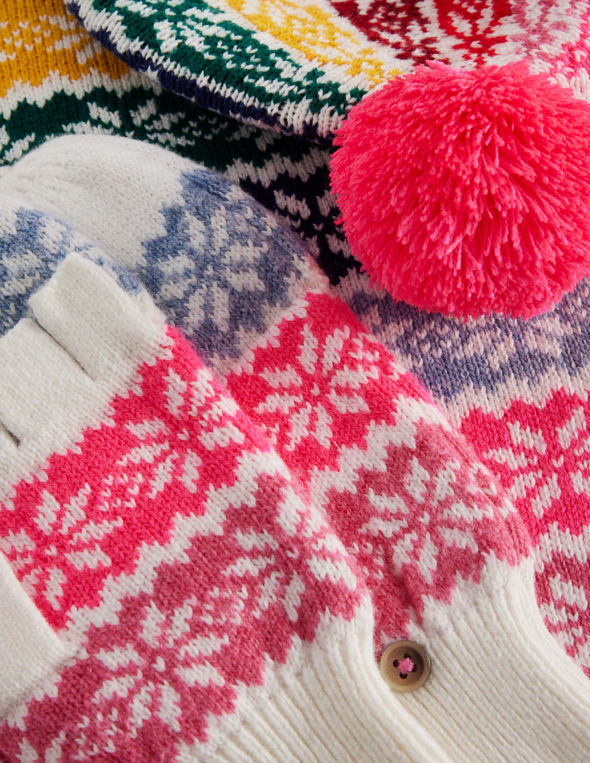Fair Isle Knitted Set-Rainbow Snowflake-2