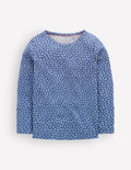 Long Sleeve Pointelle Top-Bluejay Ditsy Floral