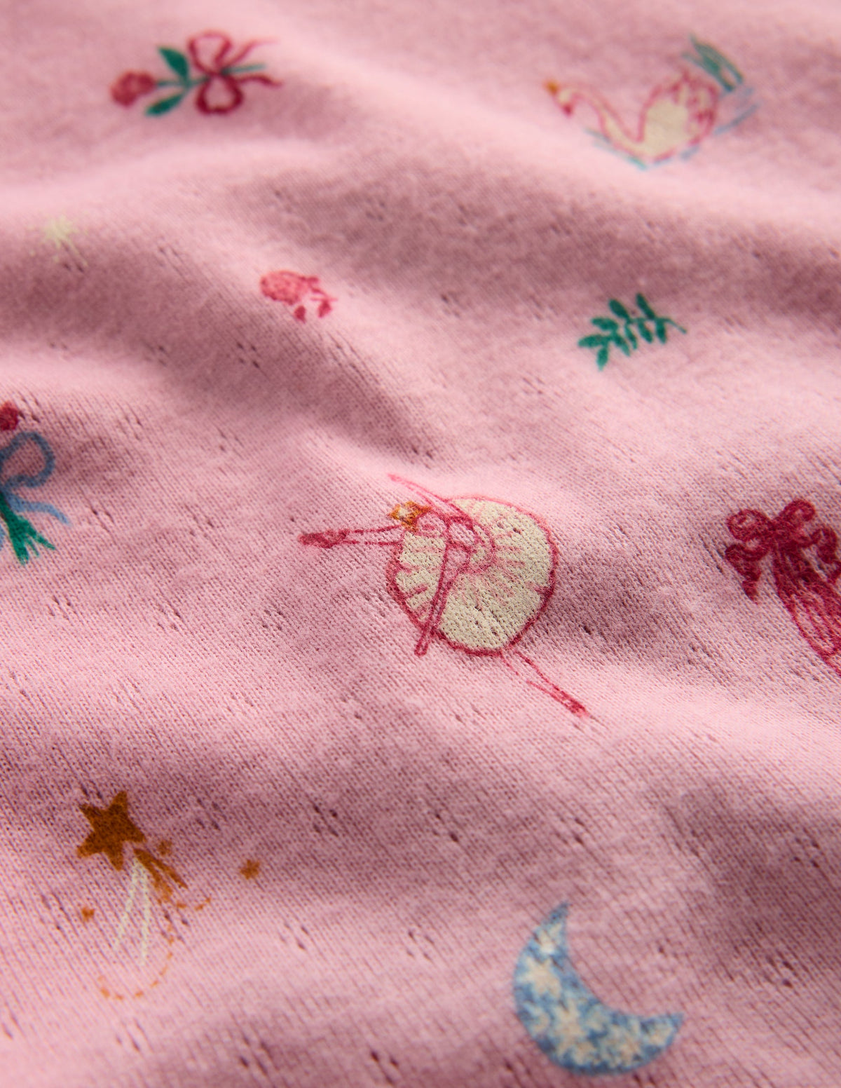 Long Sleeve Pointelle Top-Pink Swan Lake-3