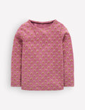 Long Sleeve Pointelle Top-Heather Rose Floral
