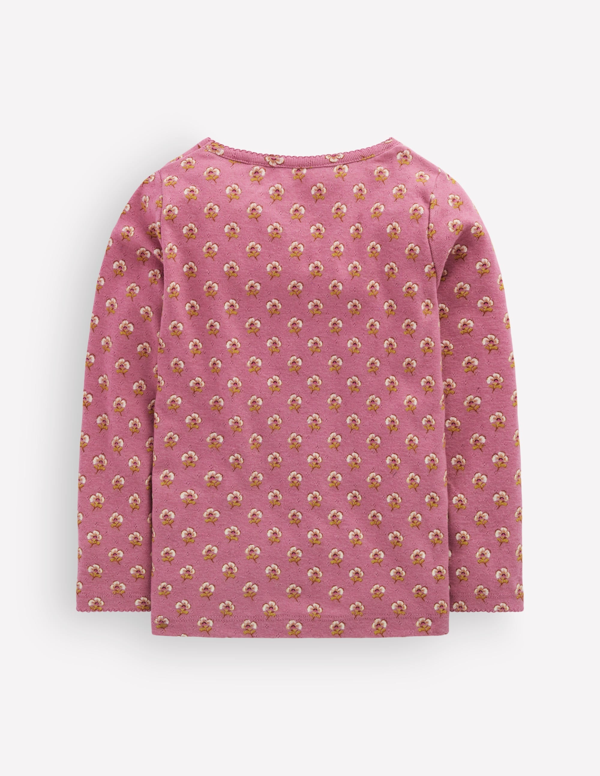 Long Sleeve Pointelle Top-Heather Rose Floral - Image 2