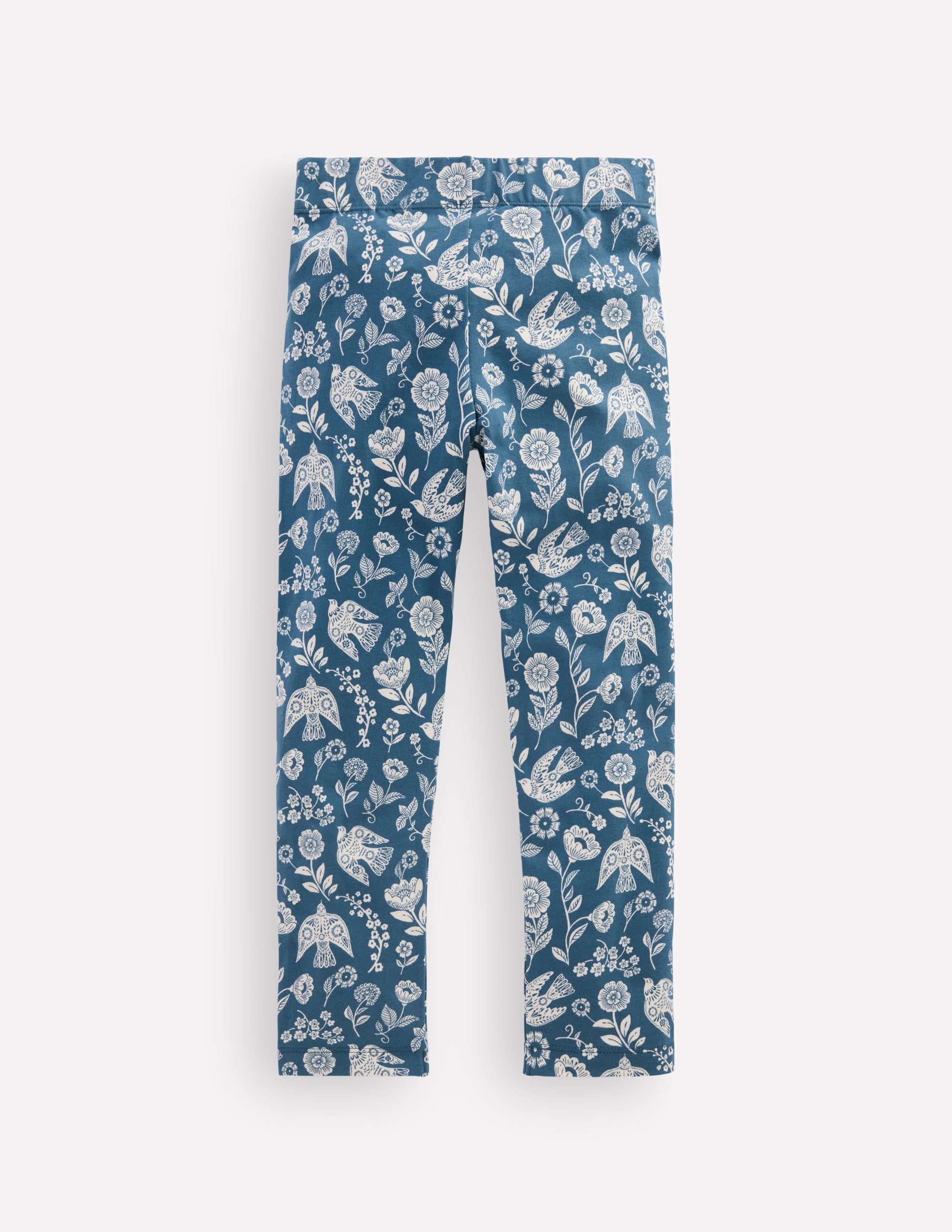 Fun Leggings-Sapphire Blue Floral Blue - Image 2