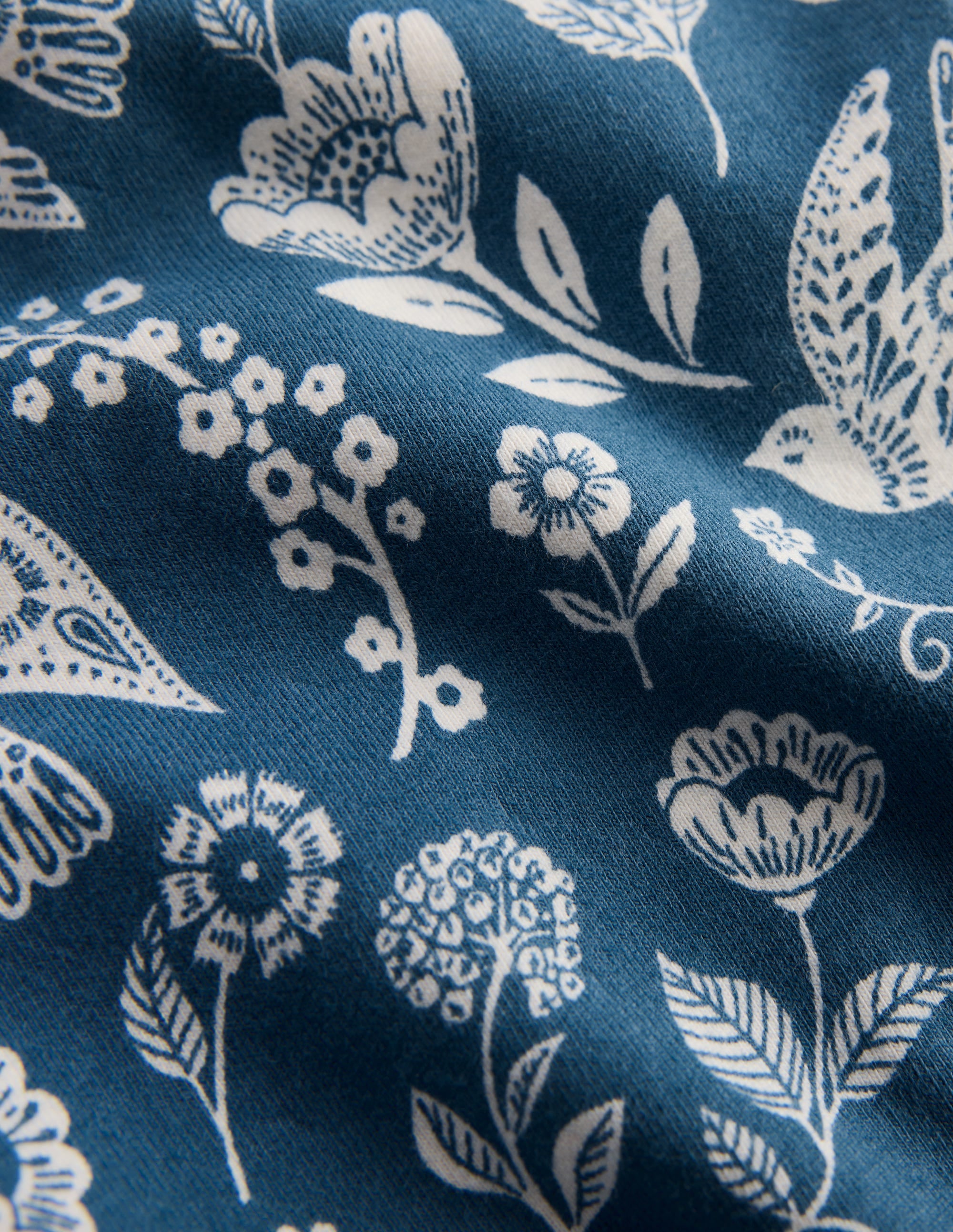 Fun Leggings-Sapphire Blue Floral Blue - Image 3