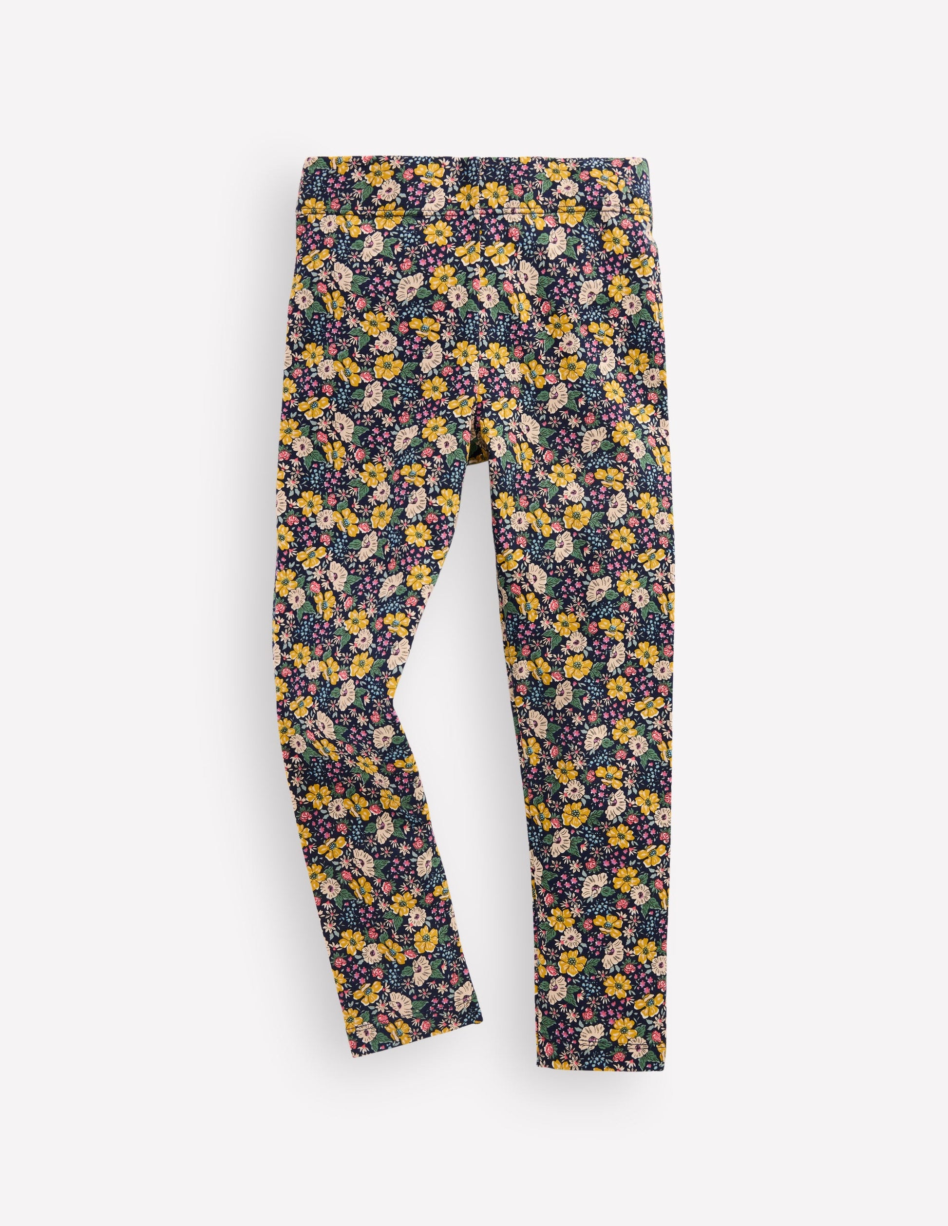 Fun Leggings-French Navy Mixed Flowerbed-1