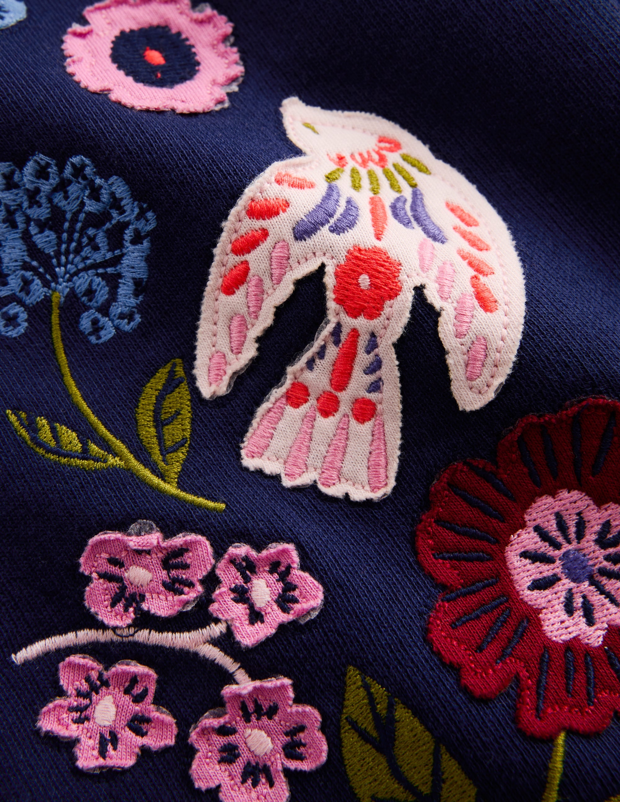 Bobbie Appliqué Joggers-Navy Birds - Image 3