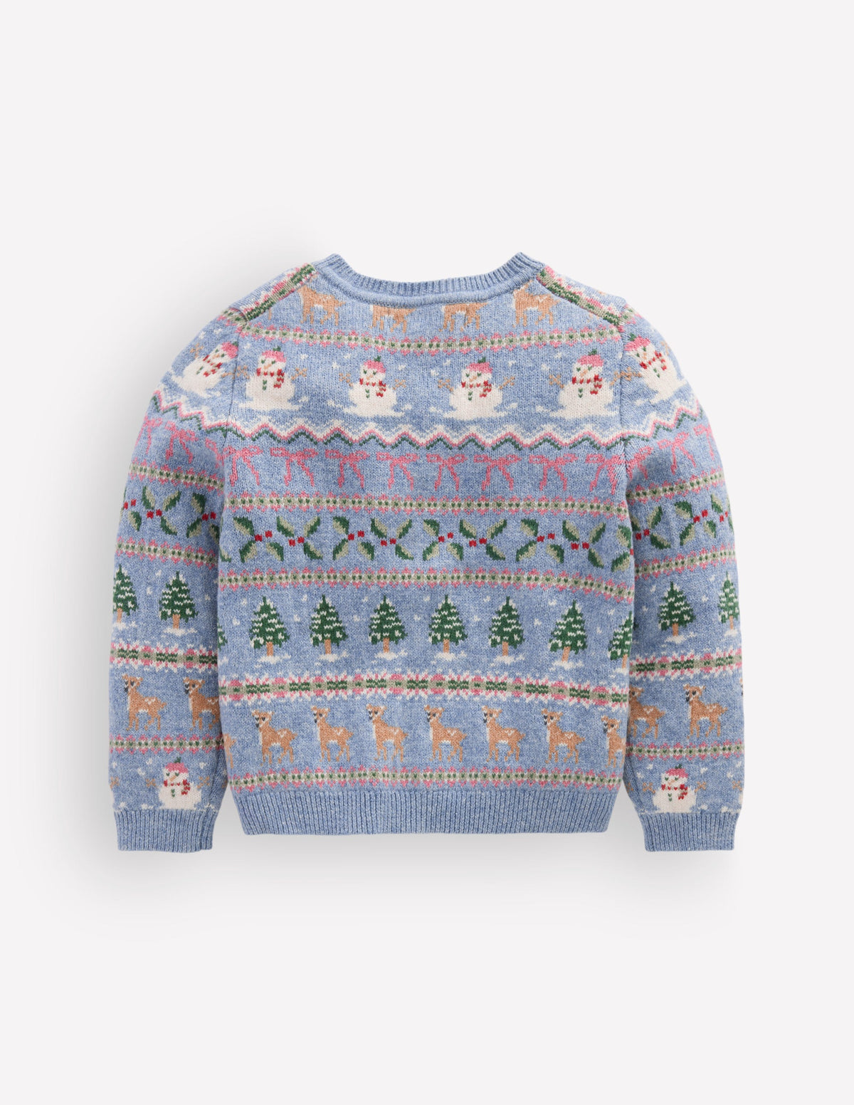 Edie Fair Isle Cardigan-Glacier Blue Snowy Christmas - Image 7