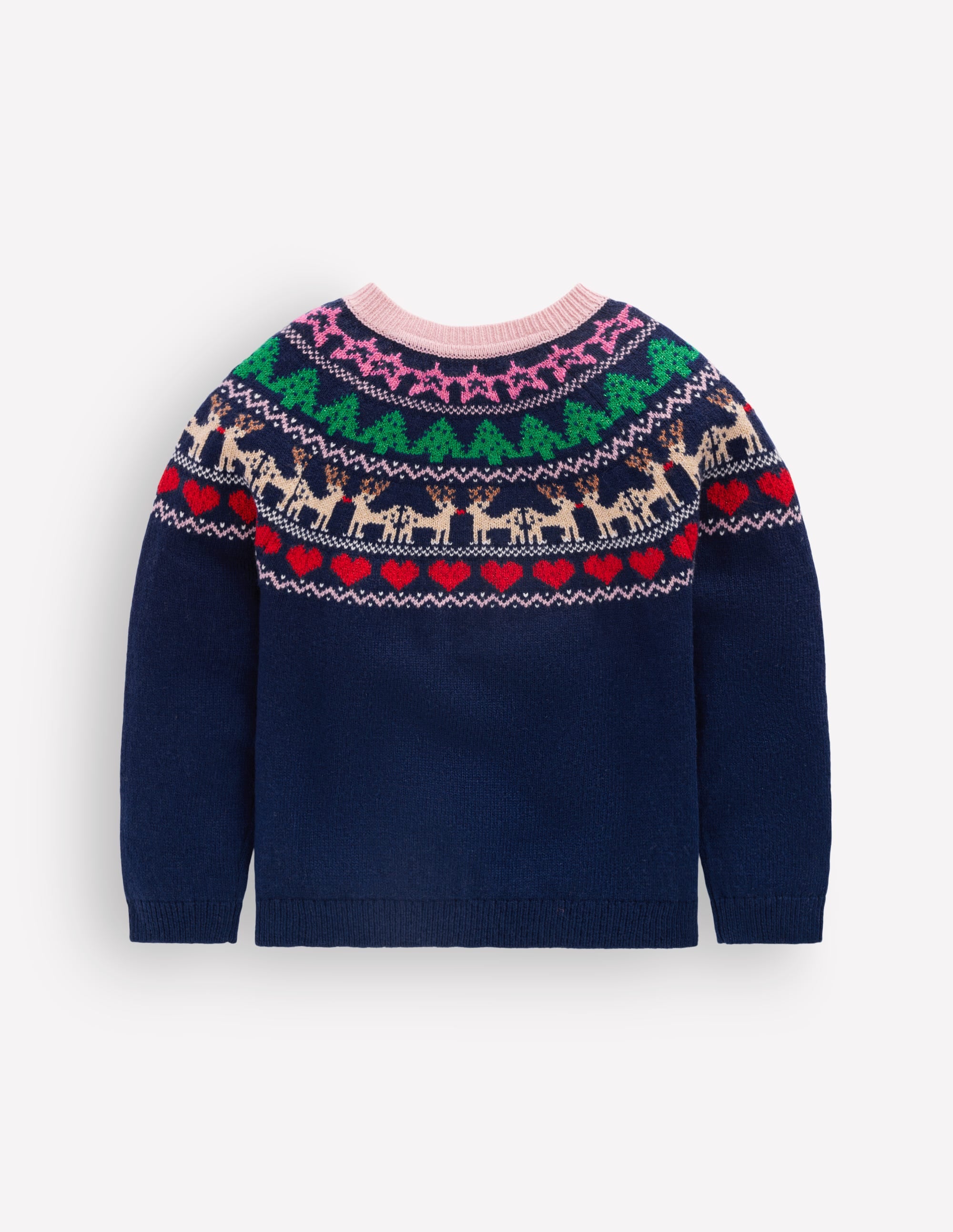 Edie Fair Isle Cardigan-Medieval blue sparkle multi - Image 2