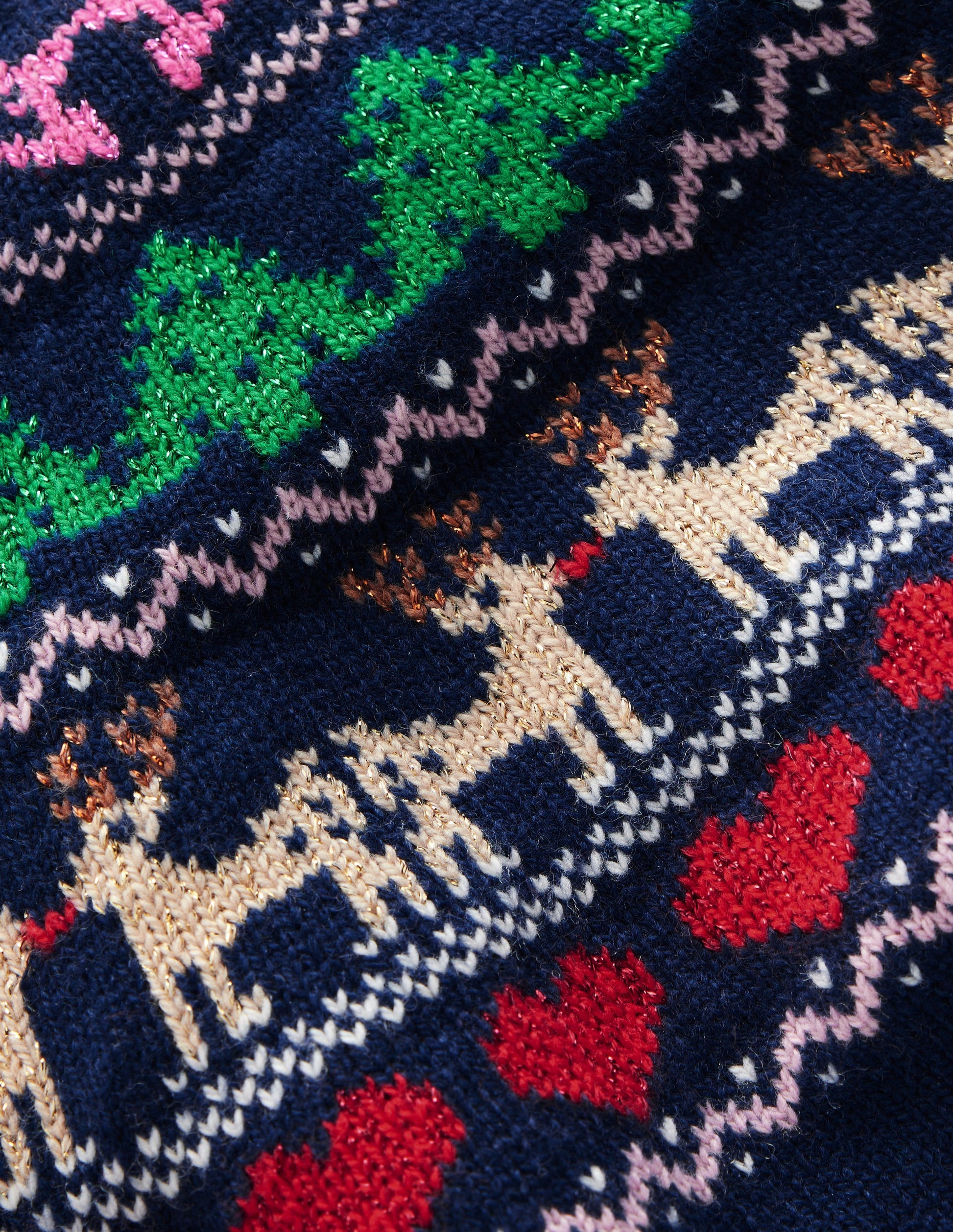 Edie Fair Isle Cardigan-Medieval blue sparkle multi-3