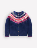 Edie Fair Isle Cardigan-Navy Sparkle