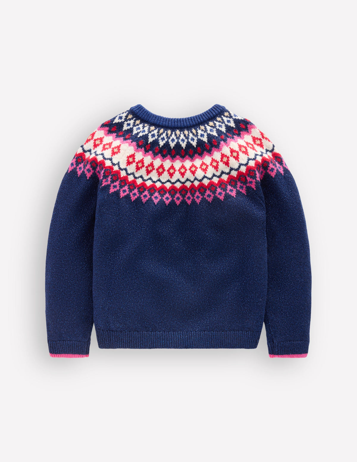 Edie Fair Isle Cardigan-Navy Sparkle - Image 2