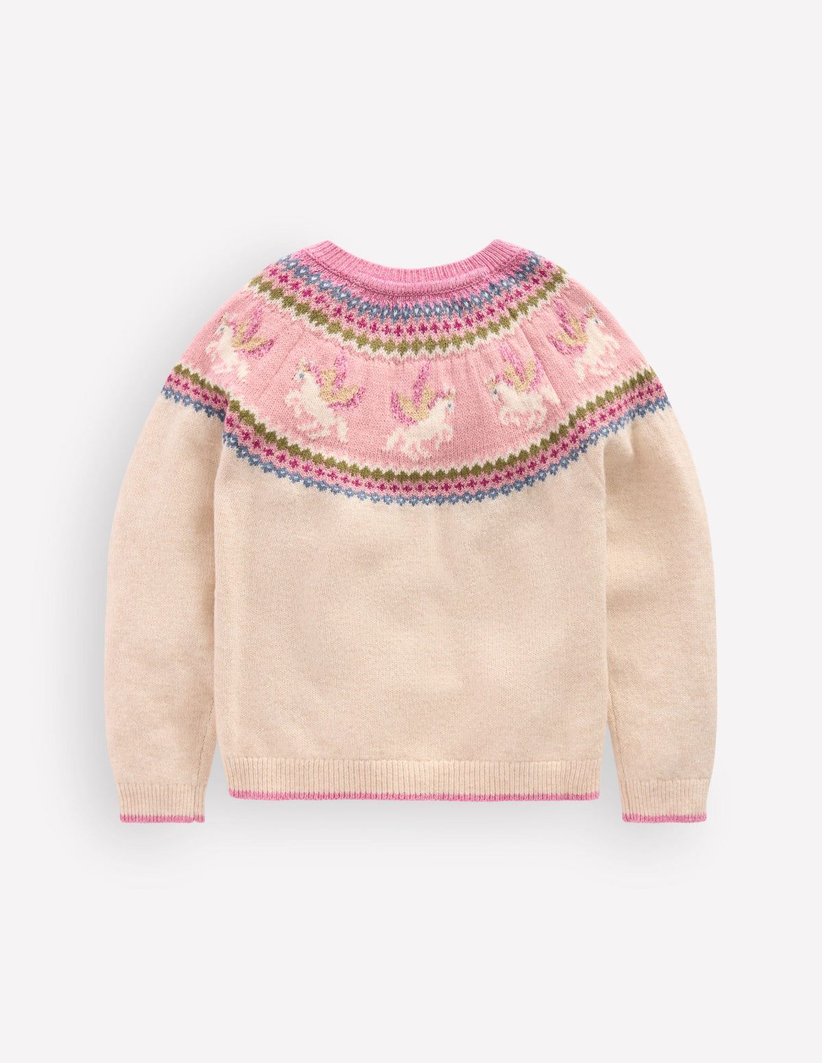 Edie Fair Isle Cardigan-Oatmeal Marl Pegasus-2