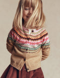 Edie Fair Isle Cardigan-Camel Multi Yoke
