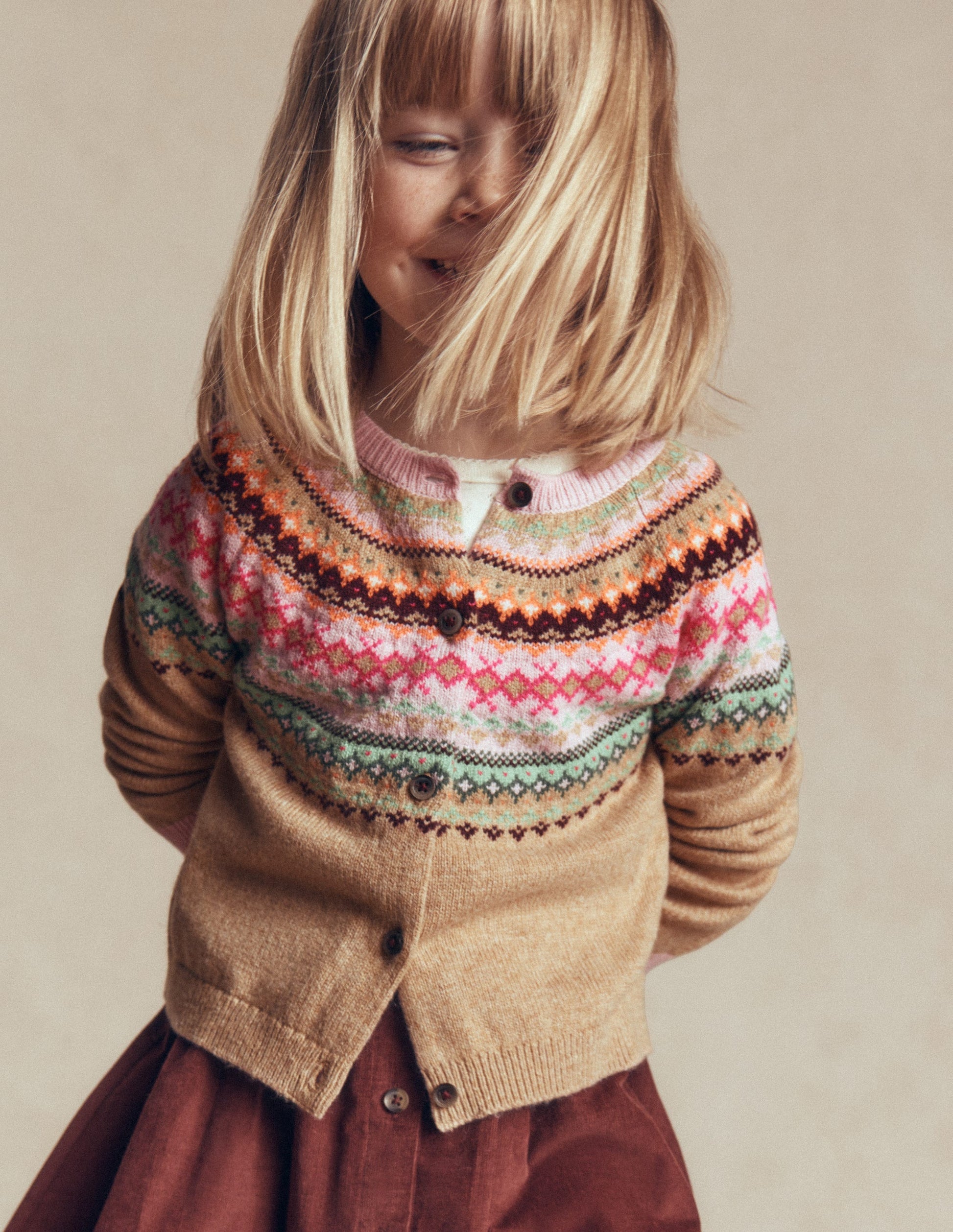 Edie Fair Isle Cardigan-Camel Multi Yoke-1