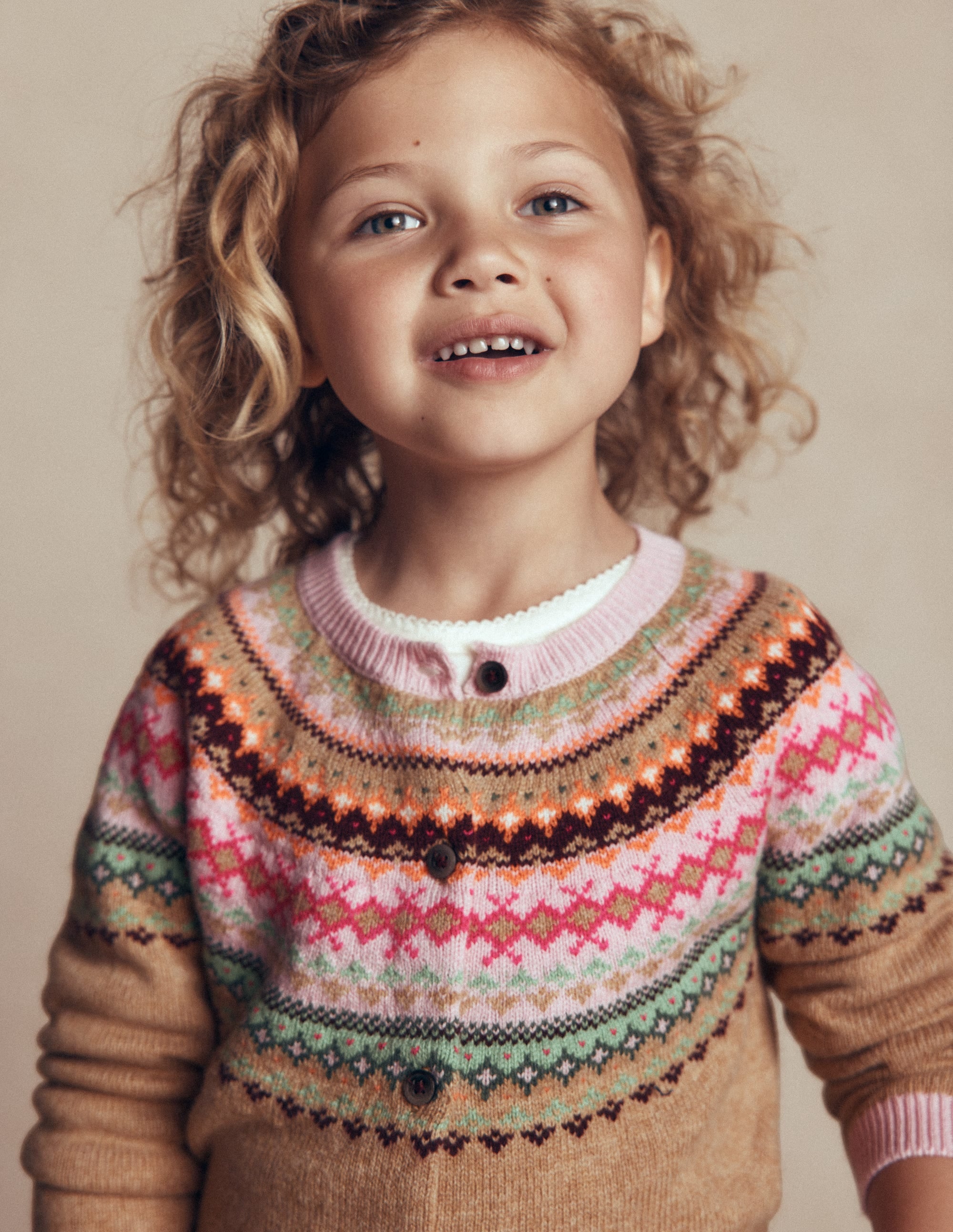 Edie Fair Isle Cardigan-Camel Multi Yoke - Image 2