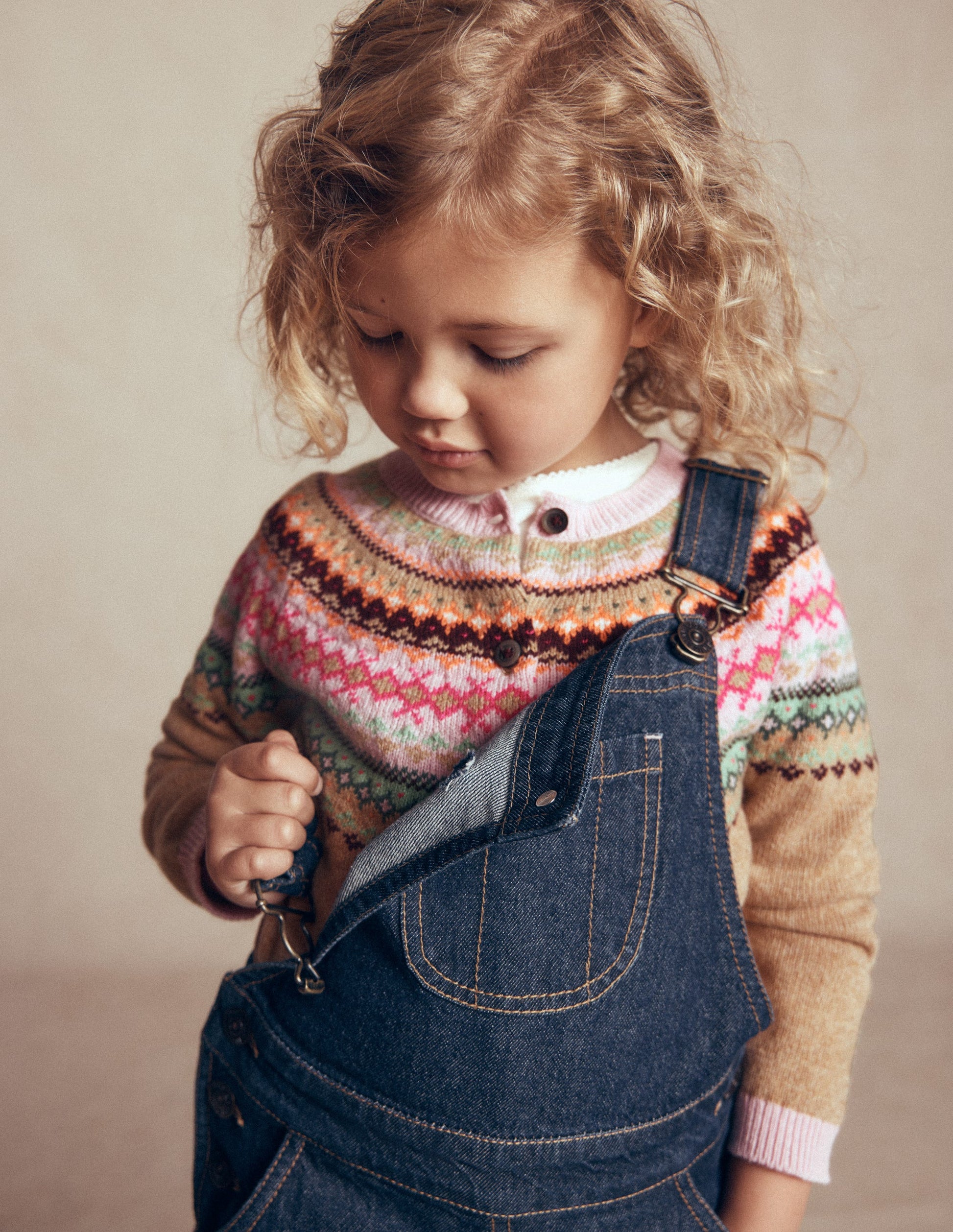Edie Fair Isle Cardigan-Camel Multi Yoke-4