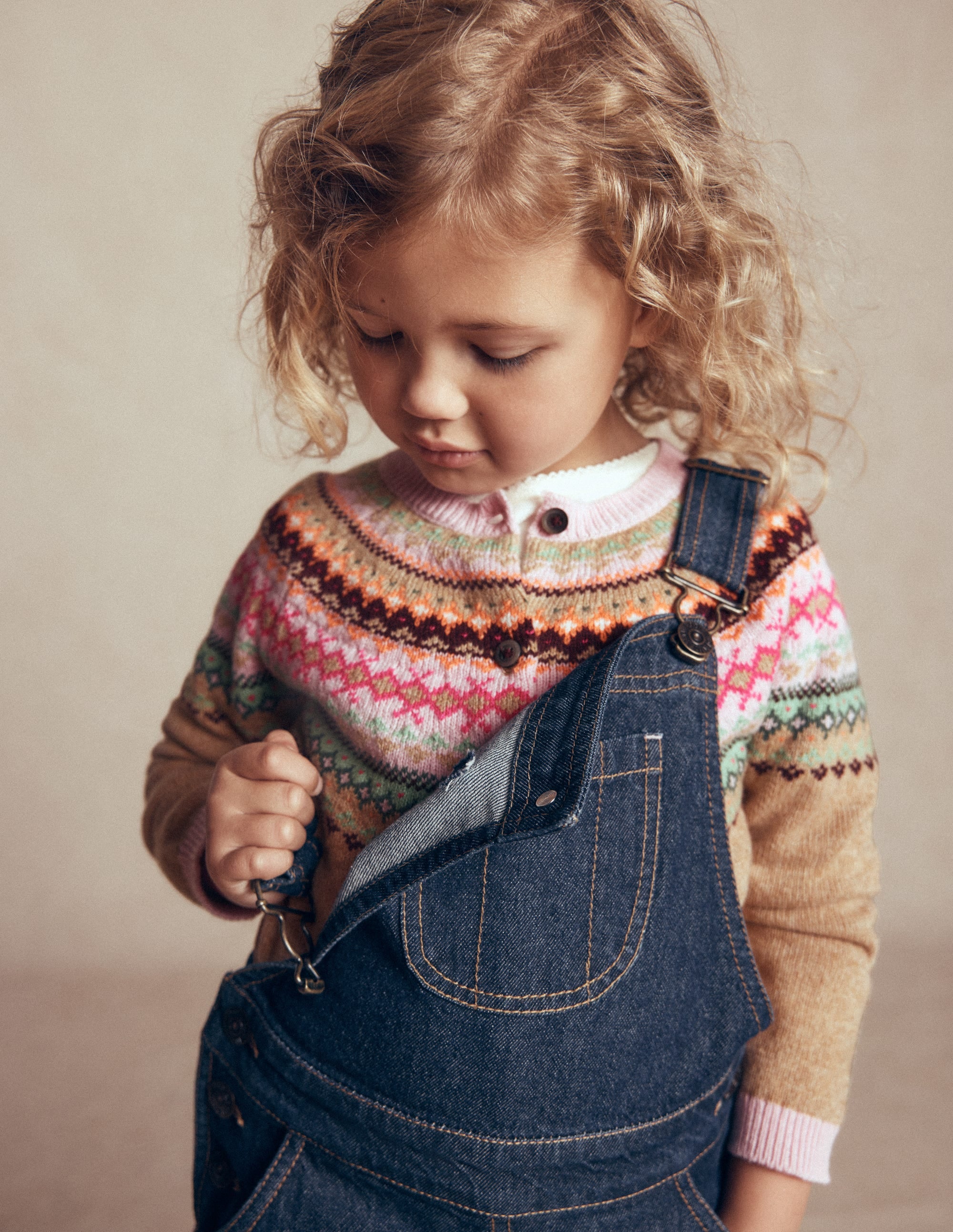 Edie Fair Isle Cardigan-Camel Multi Yoke - Image 4