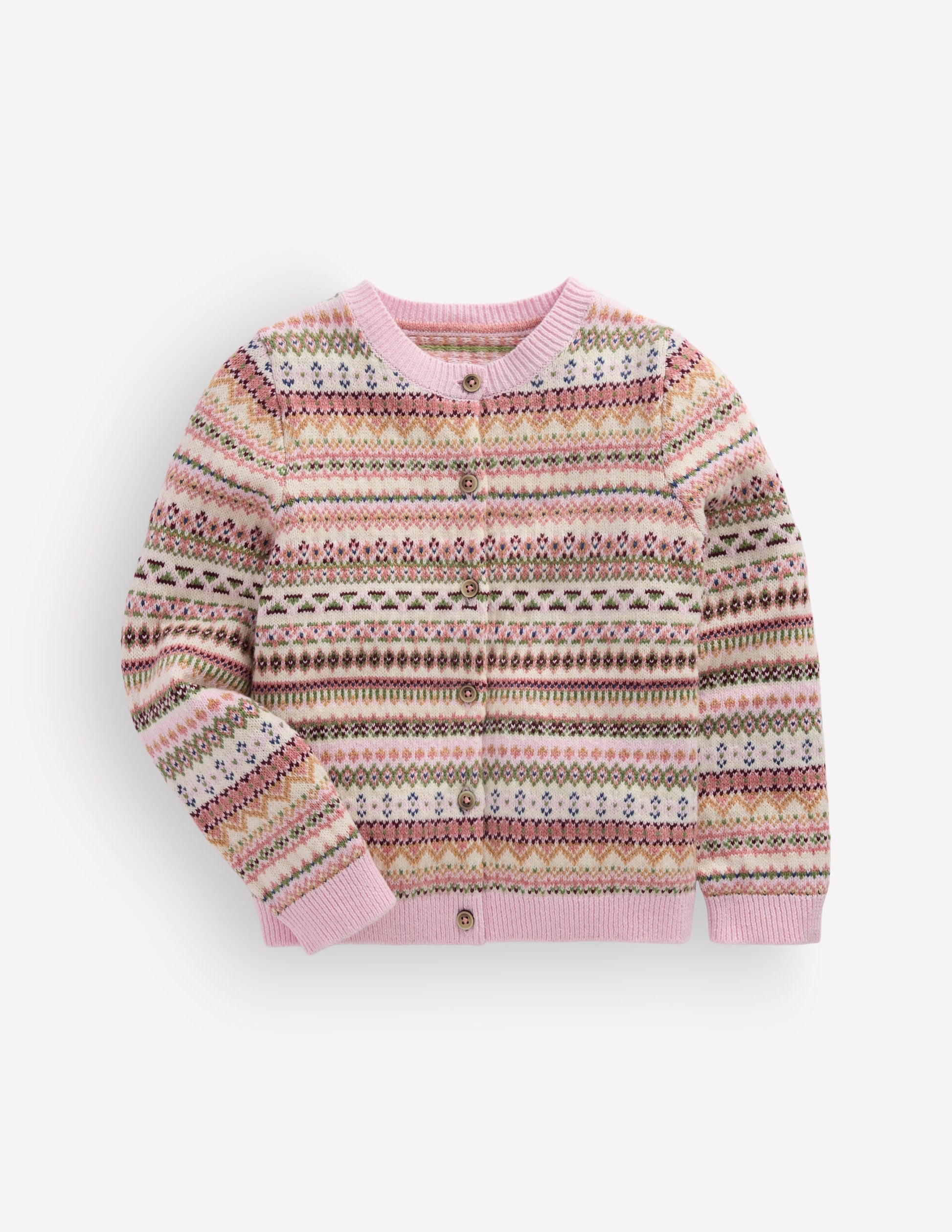 Edie Fair Isle Cardigan-Pink Heather Fair Isle-3