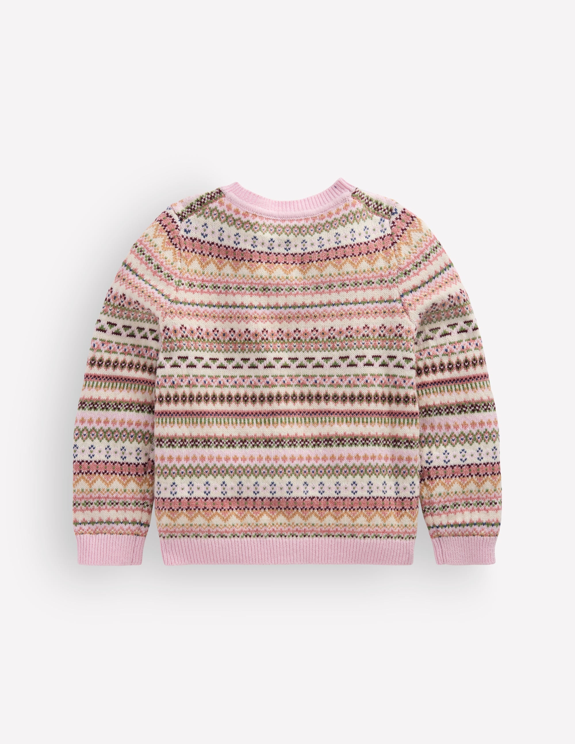 Edie Fair Isle Cardigan-Pink Heather Fair Isle - Image 4