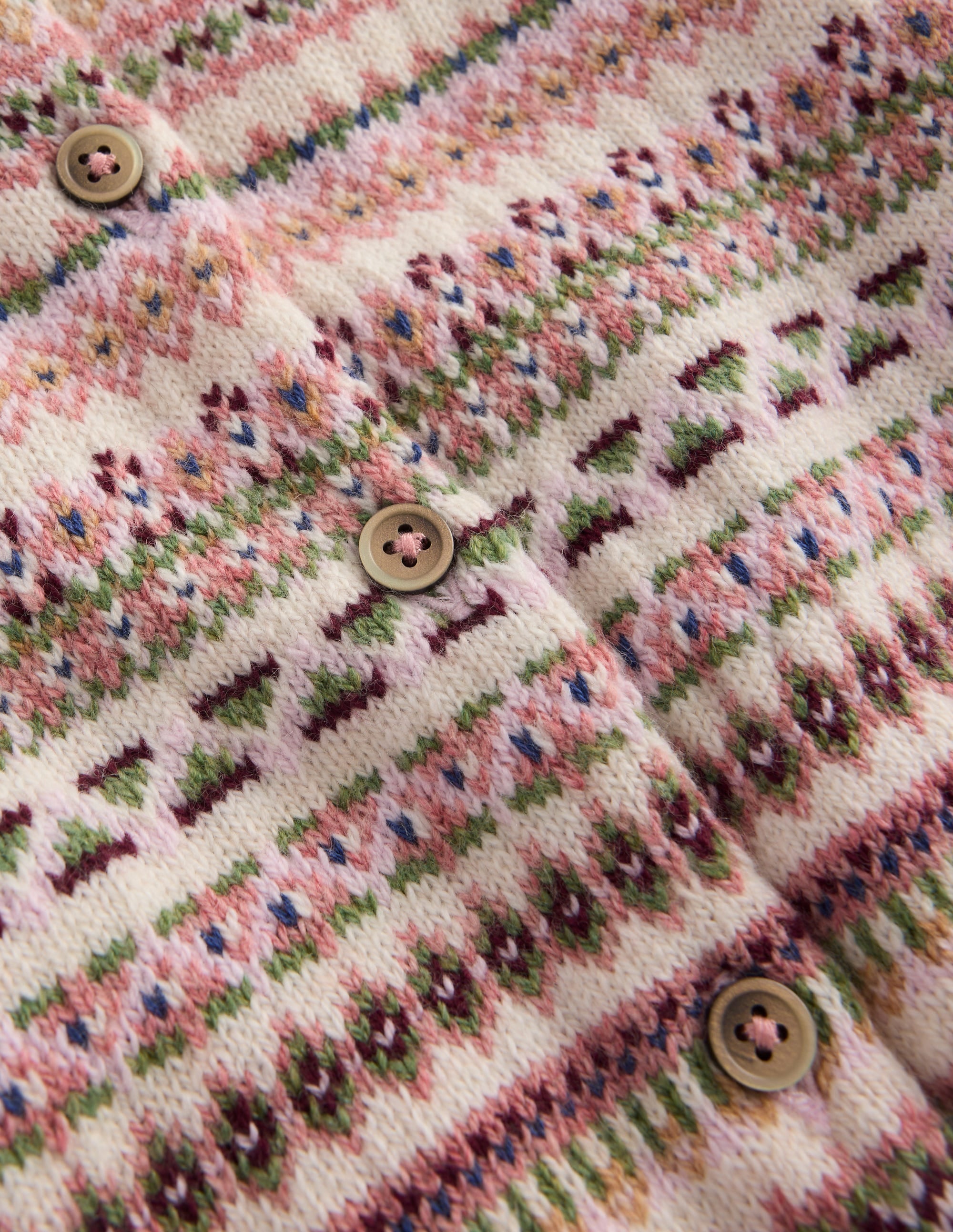 Edie Fair Isle Cardigan-Pink Heather Fair Isle - Image 5