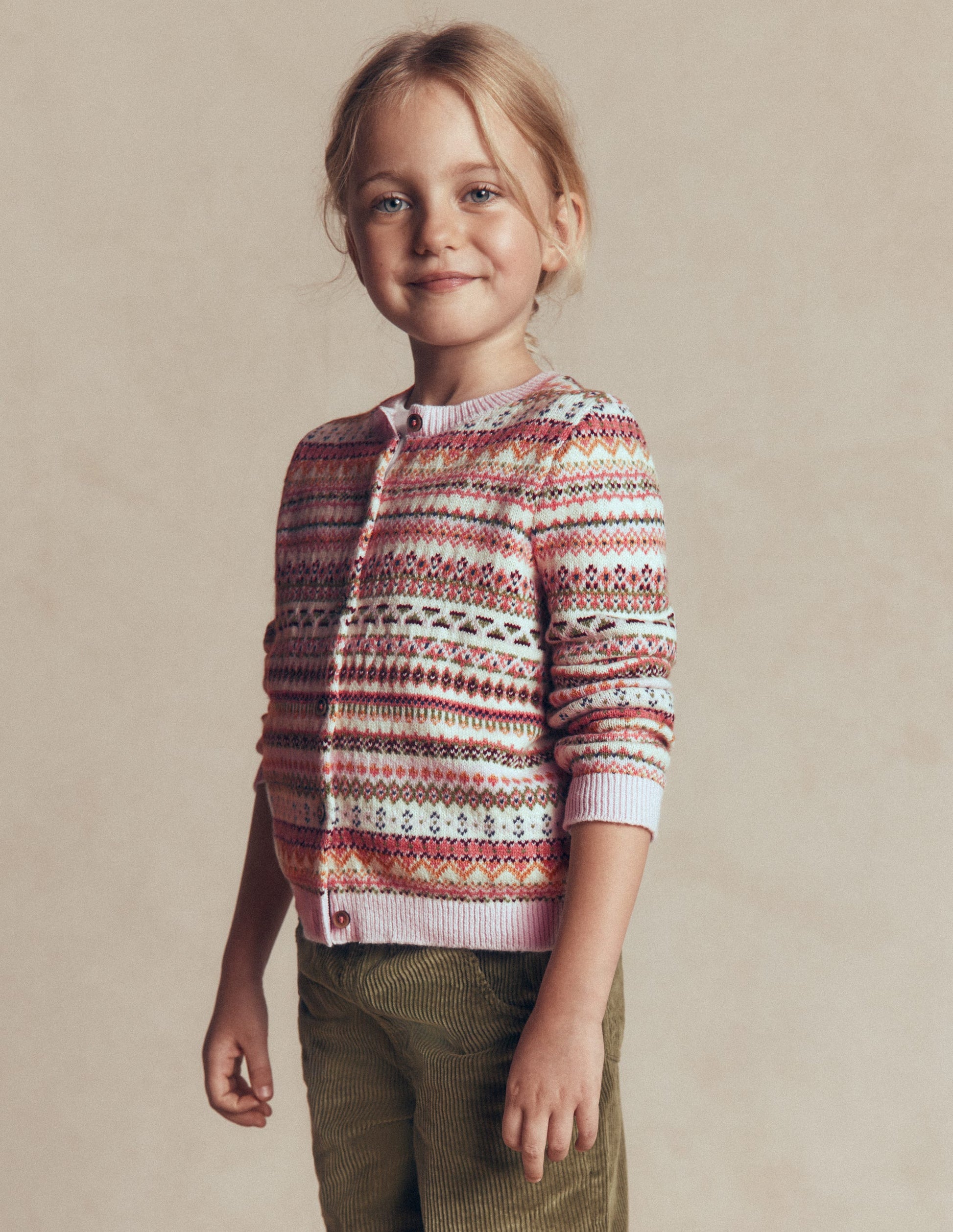 Edie Fair Isle Cardigan-Pink Heather Fair Isle-2