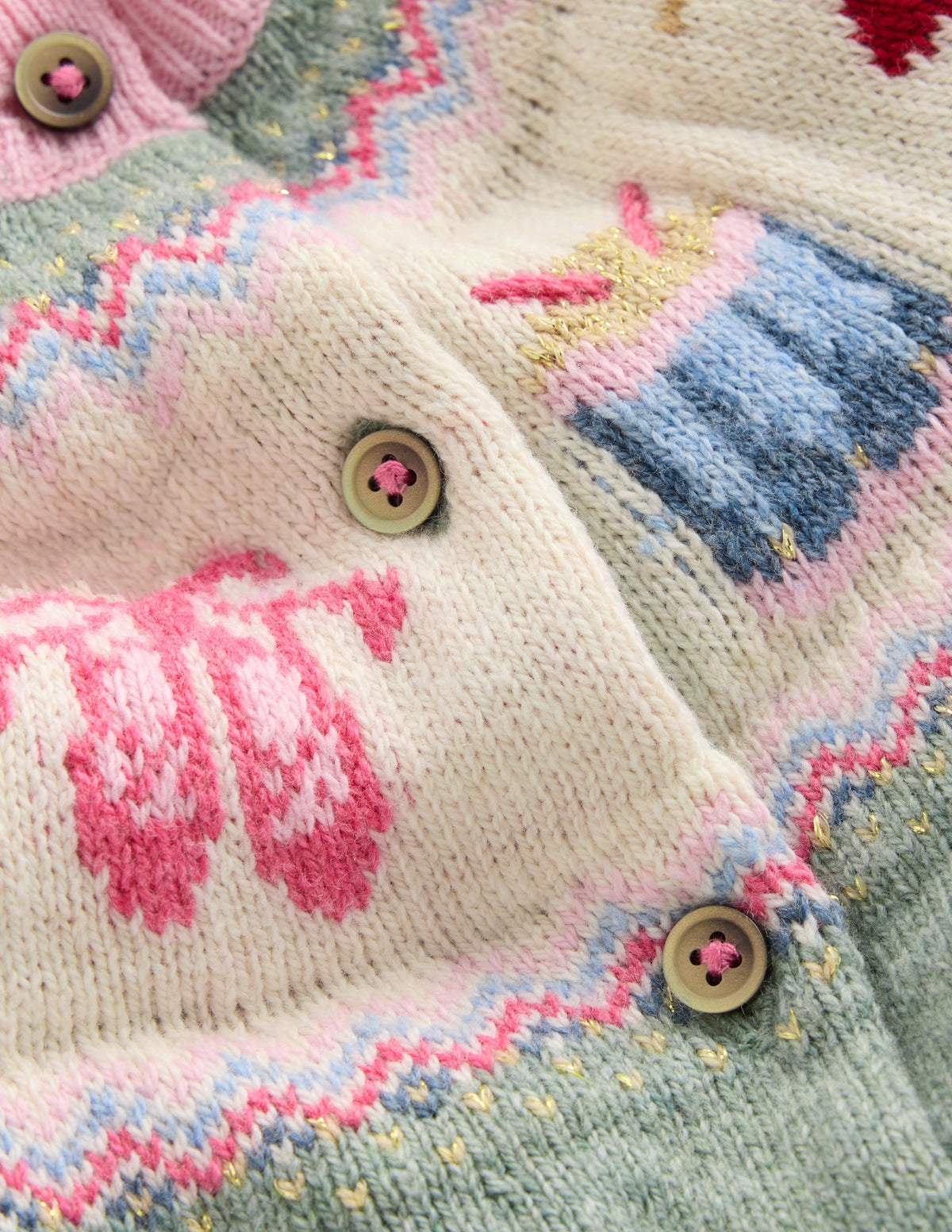 Edie Fair Isle Cardigan-Csarite Green Polar Post-4