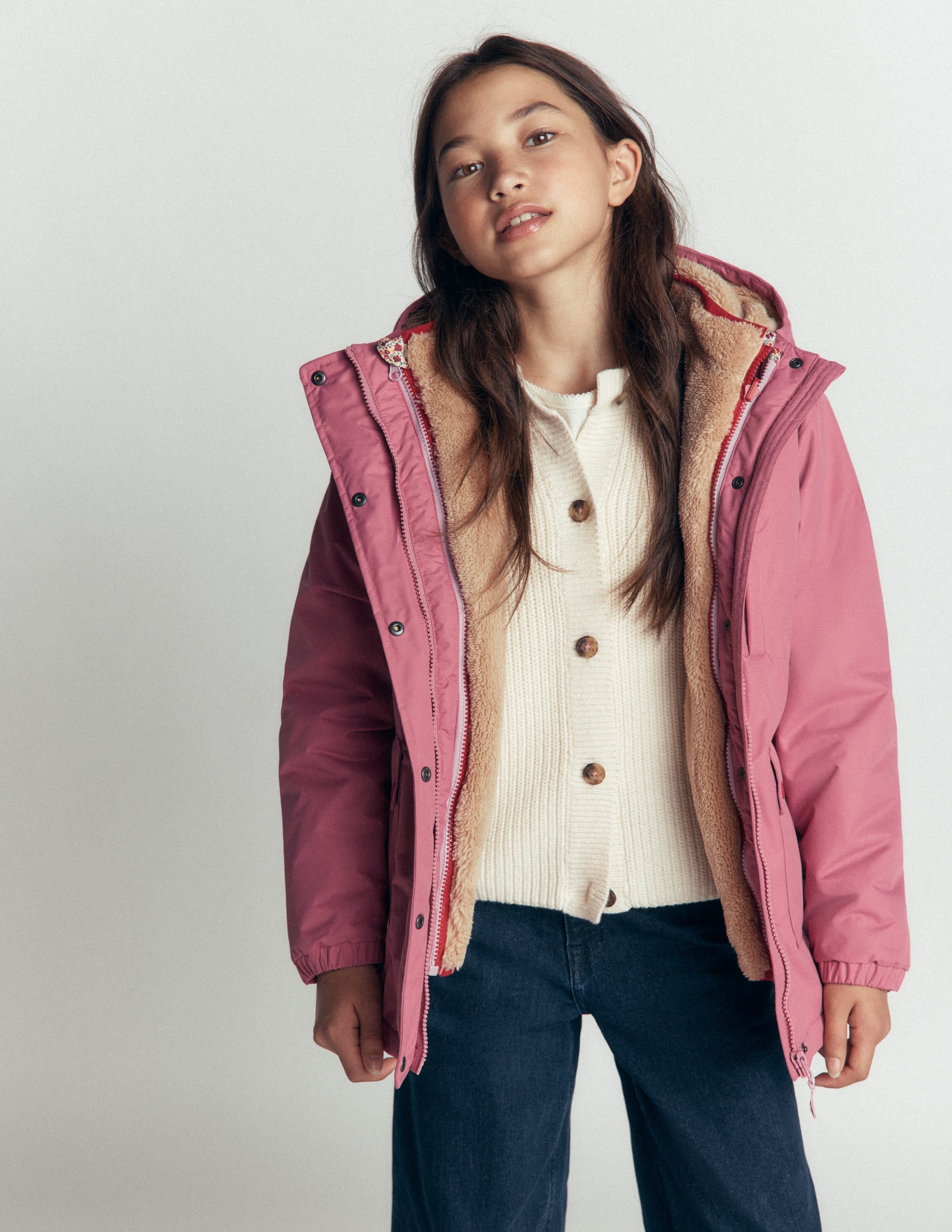 4-in-1 Waterproof Coat-Pink Heather - Image 3