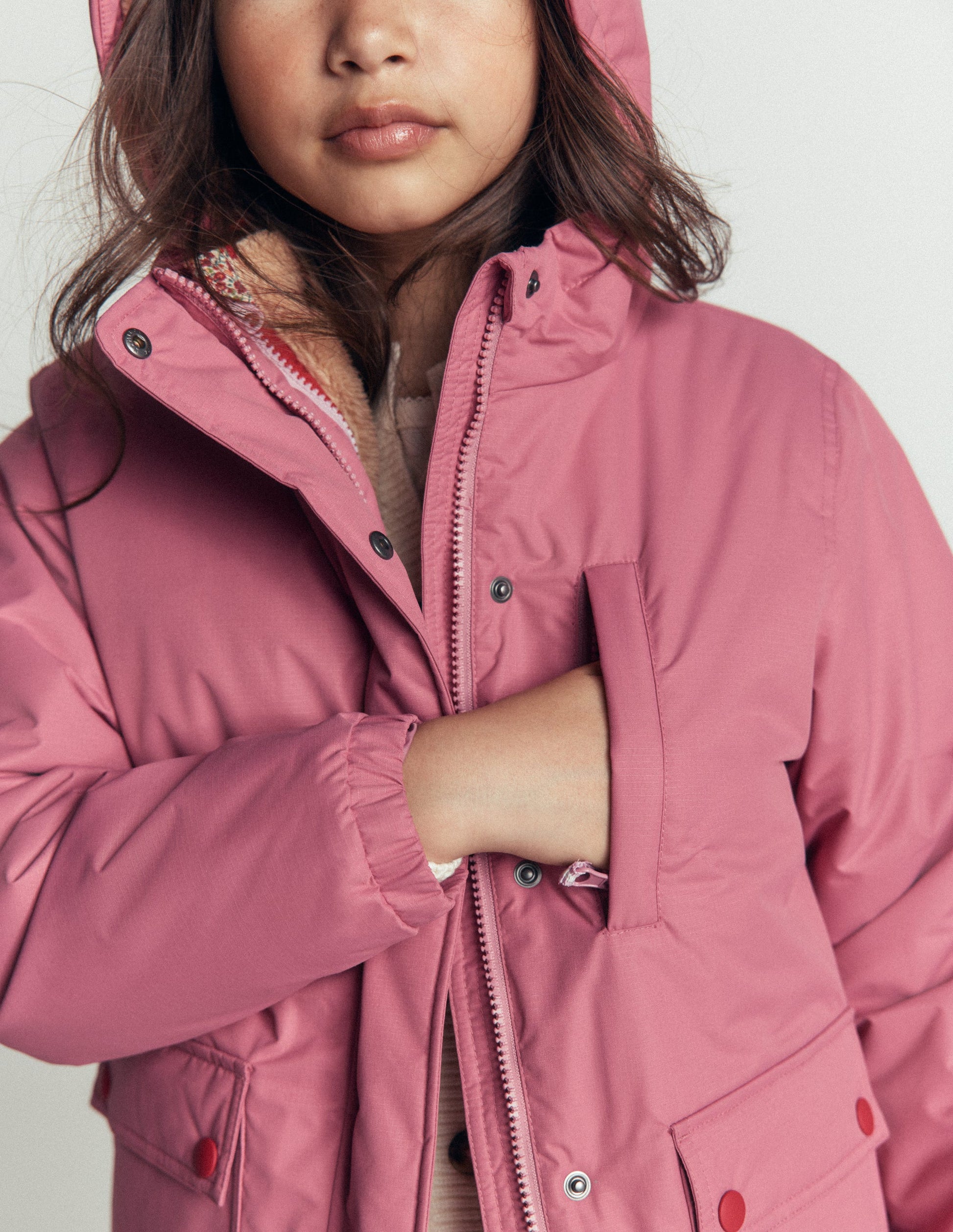 4-in-1 Waterproof Coat-Pink Heather-4