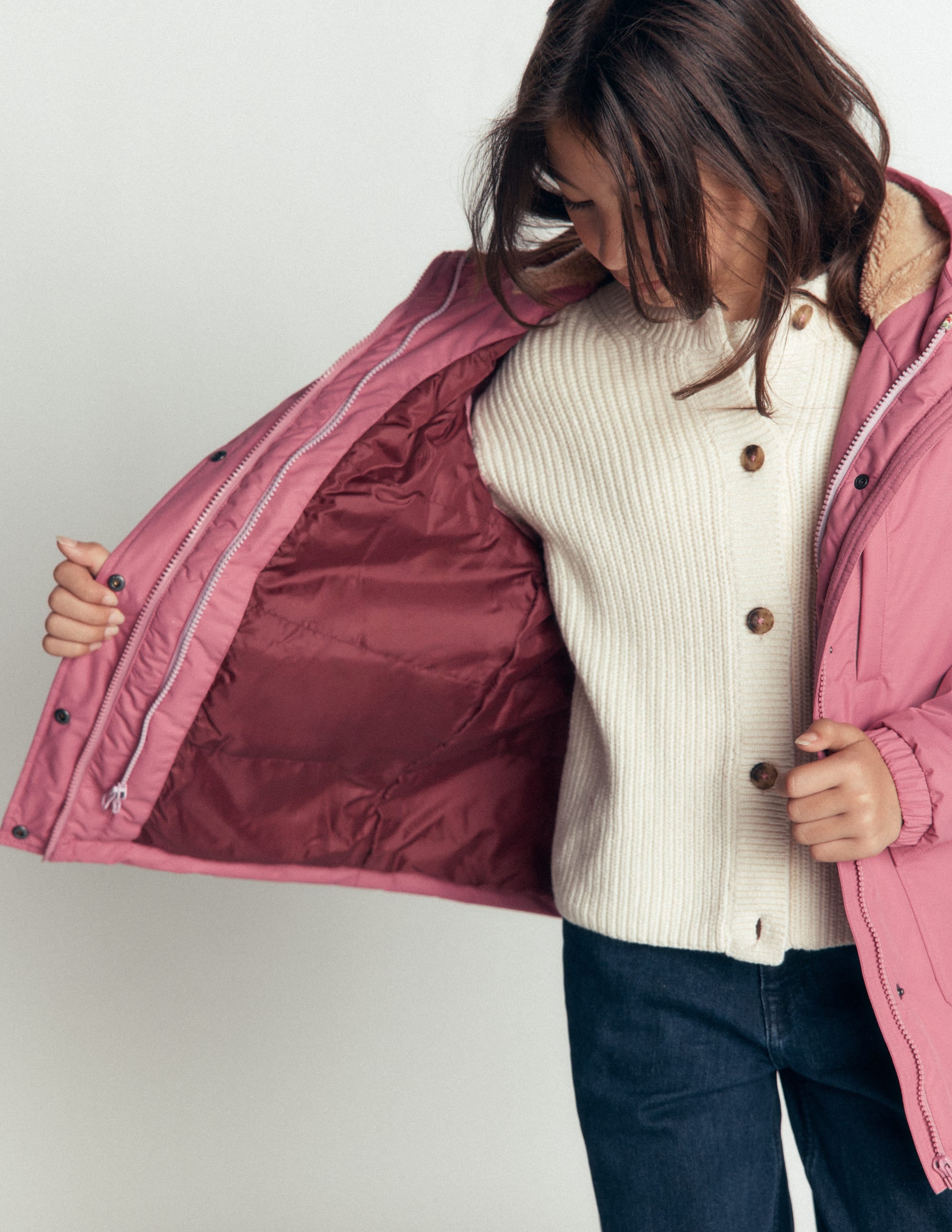4-in-1 Waterproof Coat-Pink Heather - Image 7