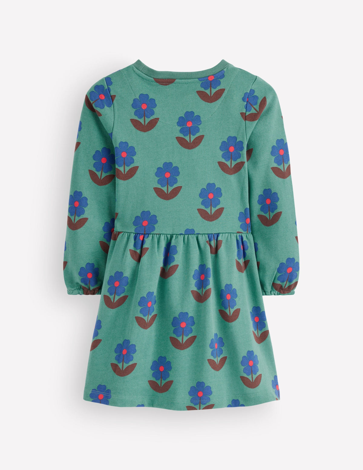 Minna Sweatshirt Dress-Green Flower Stamp - Image 2