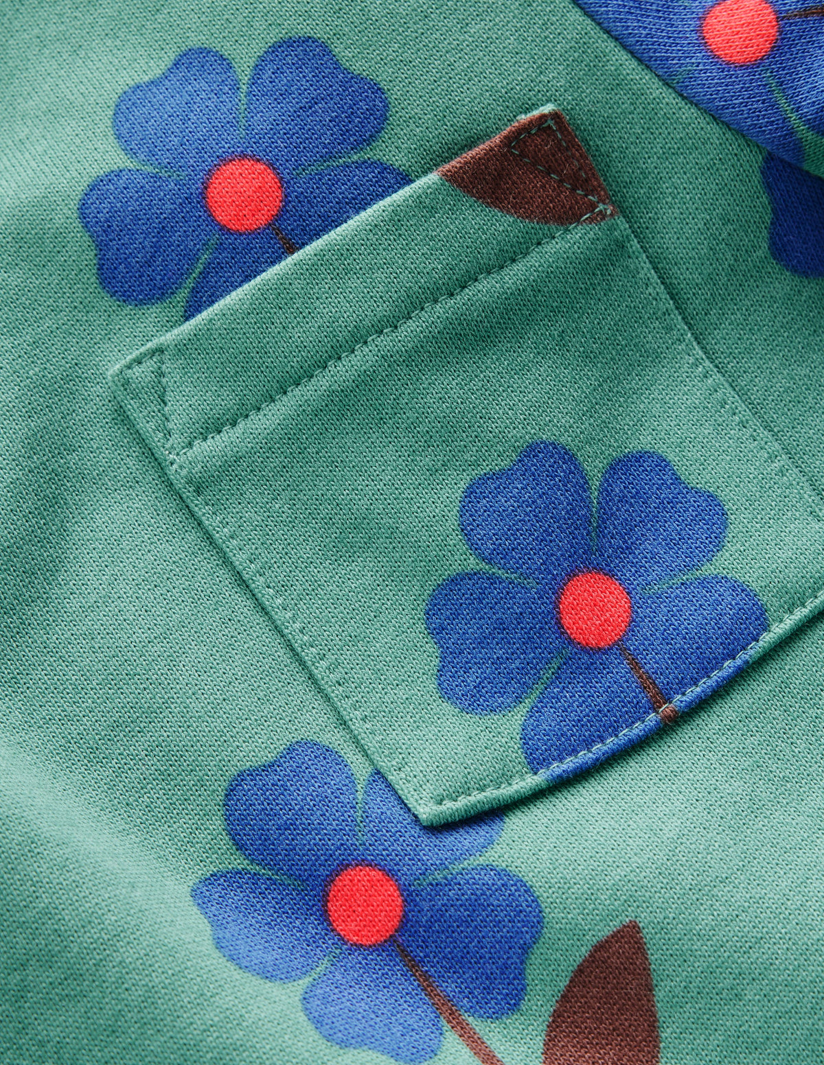 Minna Sweatshirt Dress-Green Flower Stamp - Image 3
