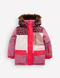 All-Weather Waterproof Coat-Pink Heather Leopard