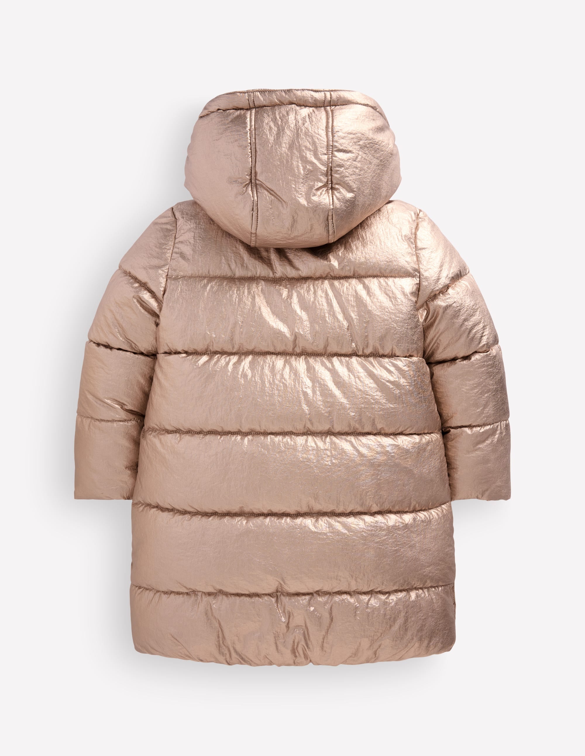 Longline Padded Coat-Gold Metallic - Image 8