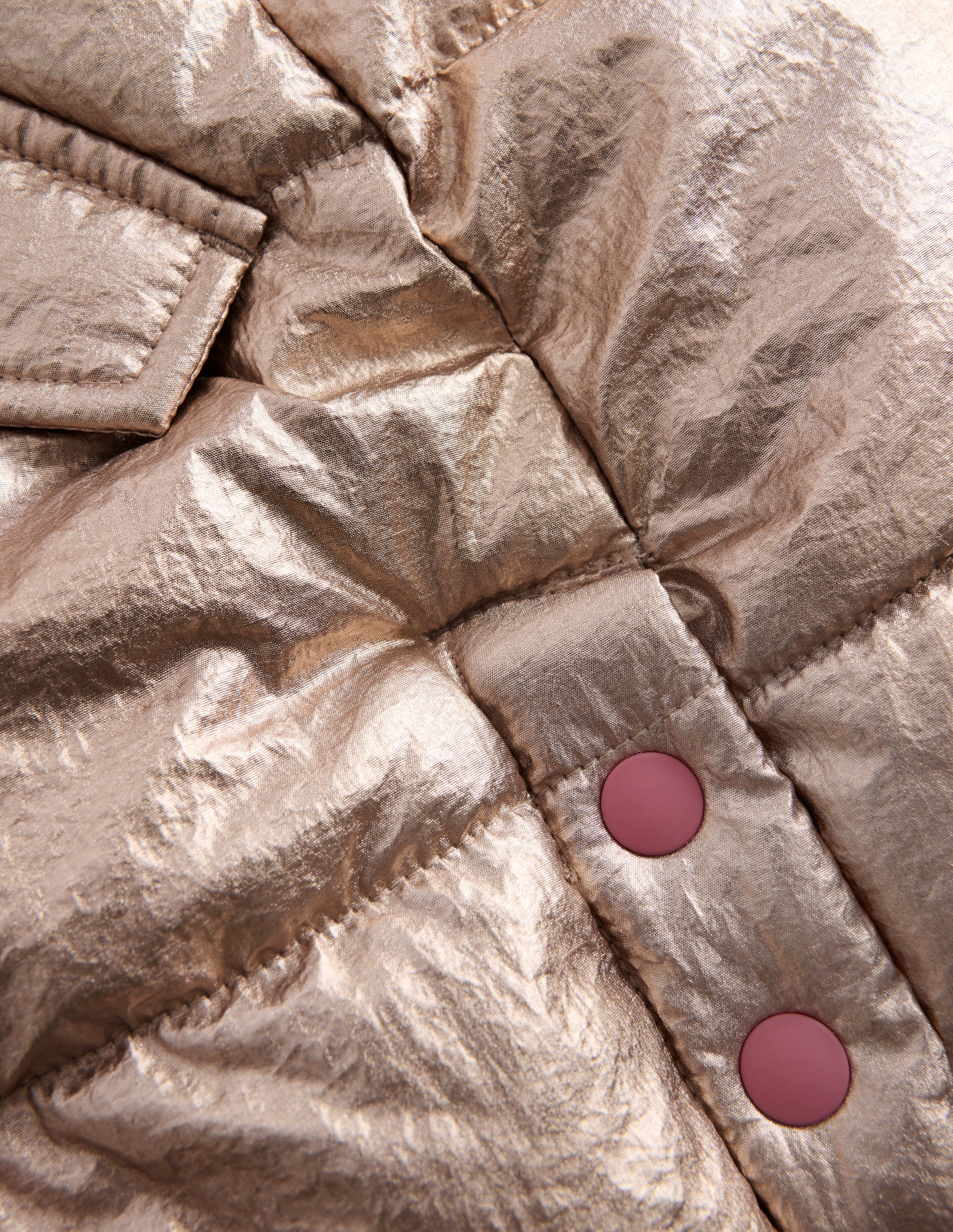 Longline Padded Coat-Gold Metallic - Image 9