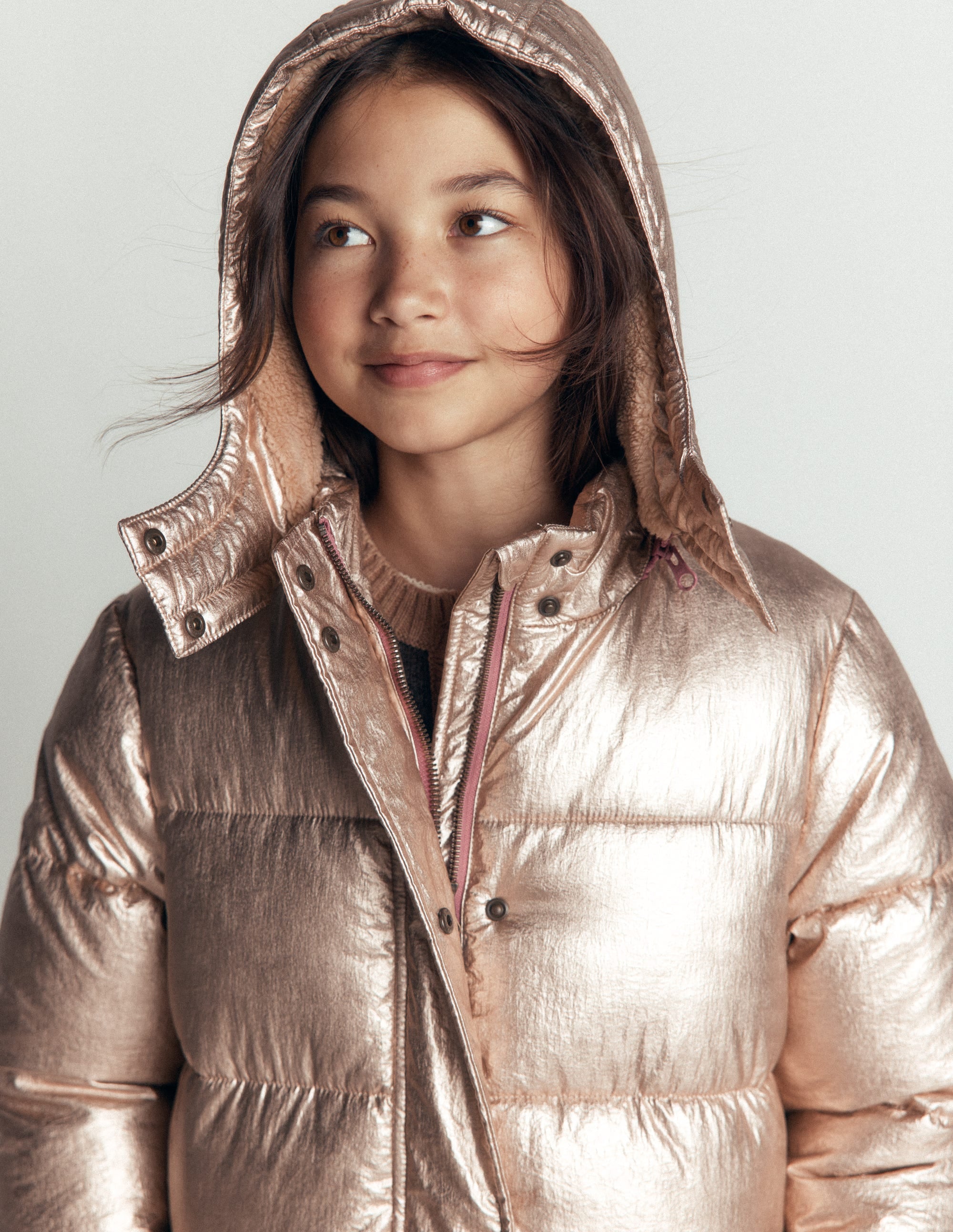 Longline Padded Coat-Gold Metallic - Image 6