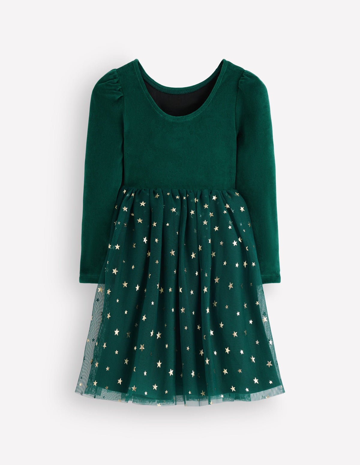 Aurora Appliqué Tulle Dress-Green Festive Robins - Image 2