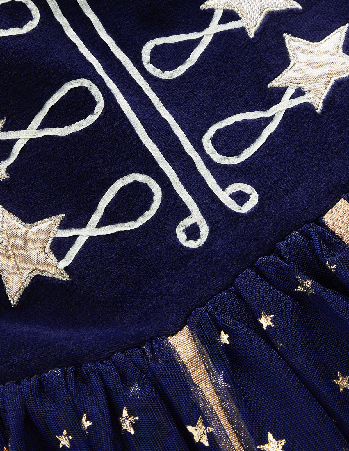 Aurora Appliqué Tulle Dress-Navy Circus Star-4