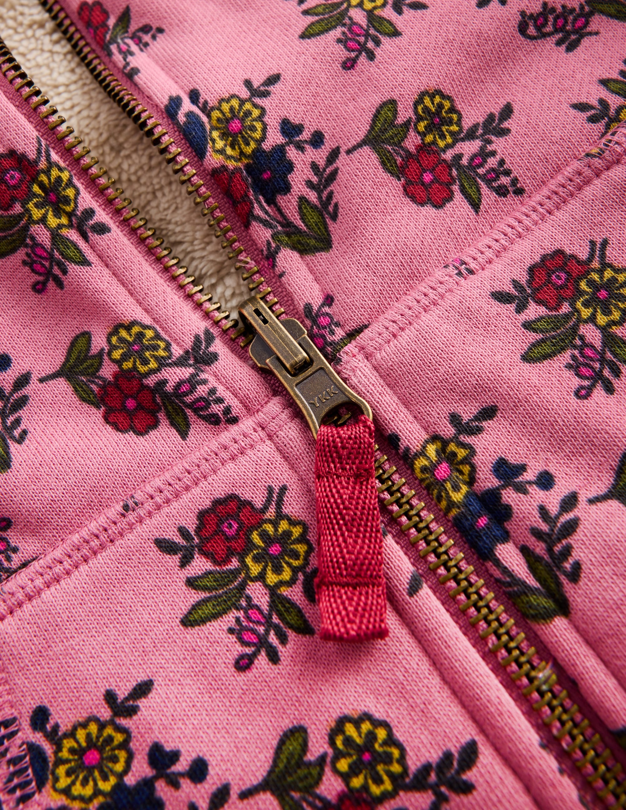 Reversible Borg Hoodie-Dusty Rose Sprouting Garden - Image 3