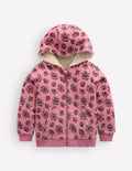 Reversible Borg Hoodie-Dusty Rose Sprouting Garden
