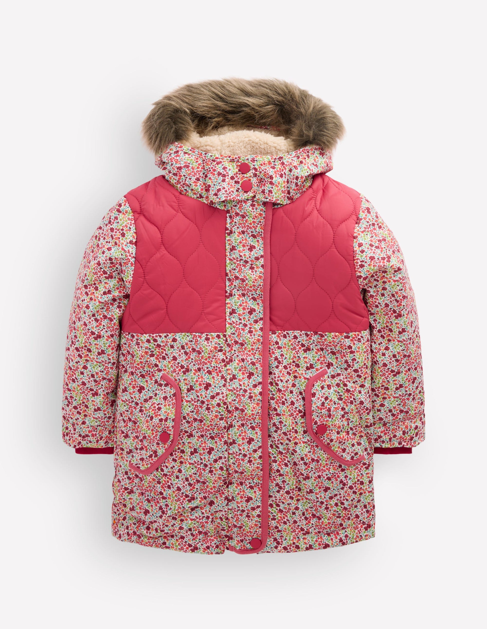 Joni Quilted Parka Coat-Floral-1