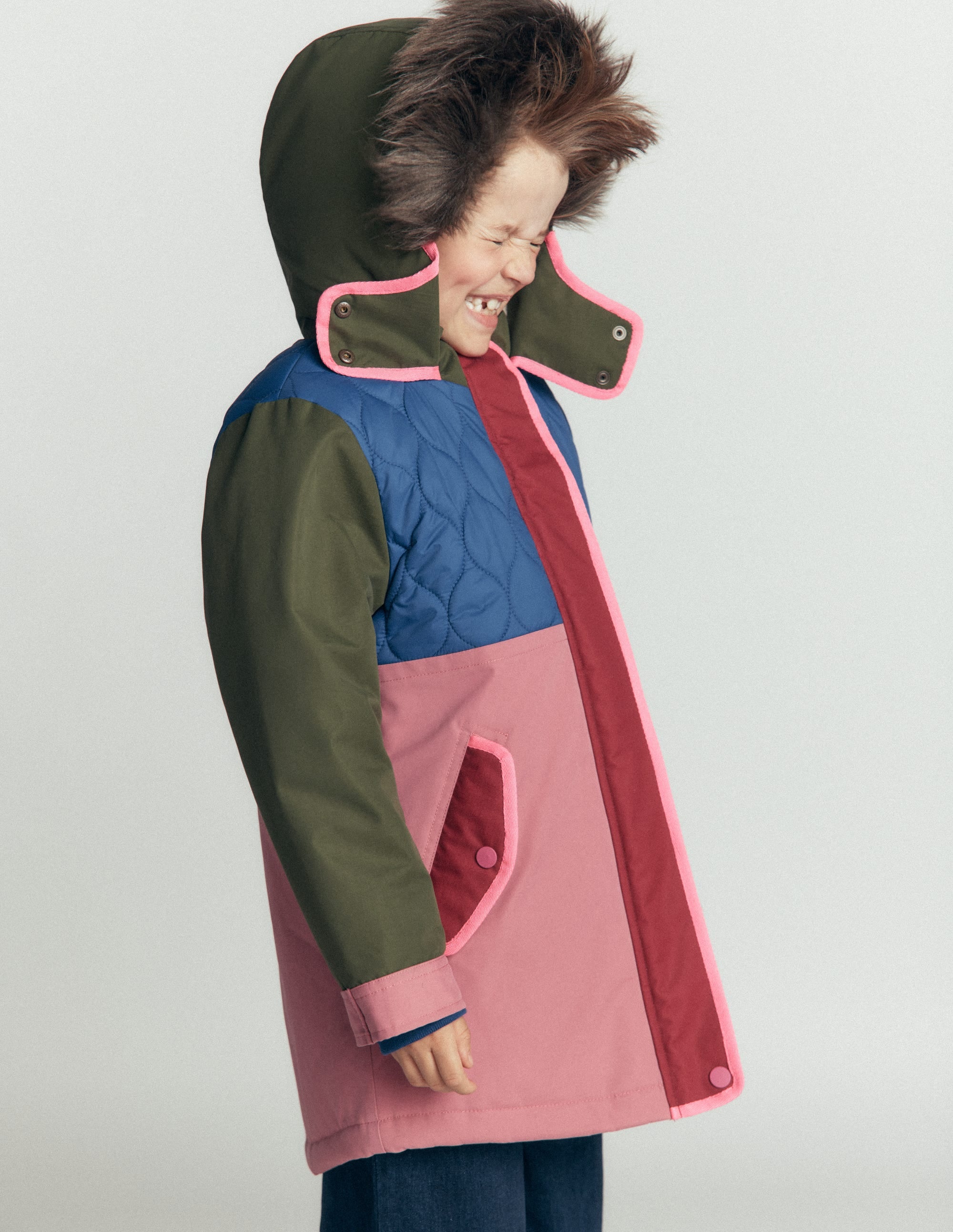Joni Quilted Parka Coat-Multi Colourblock - Image 5